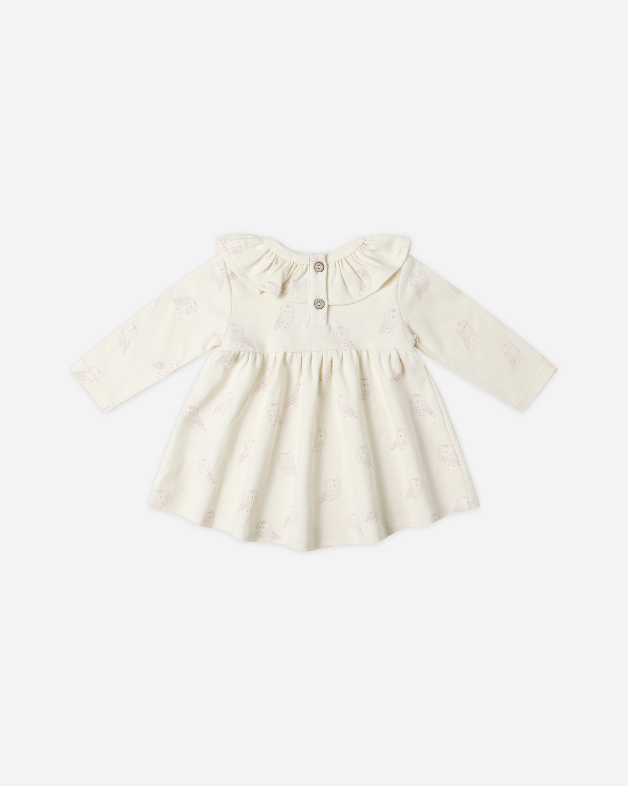 Ruffle Collar Jersey Dress || Snow Owls