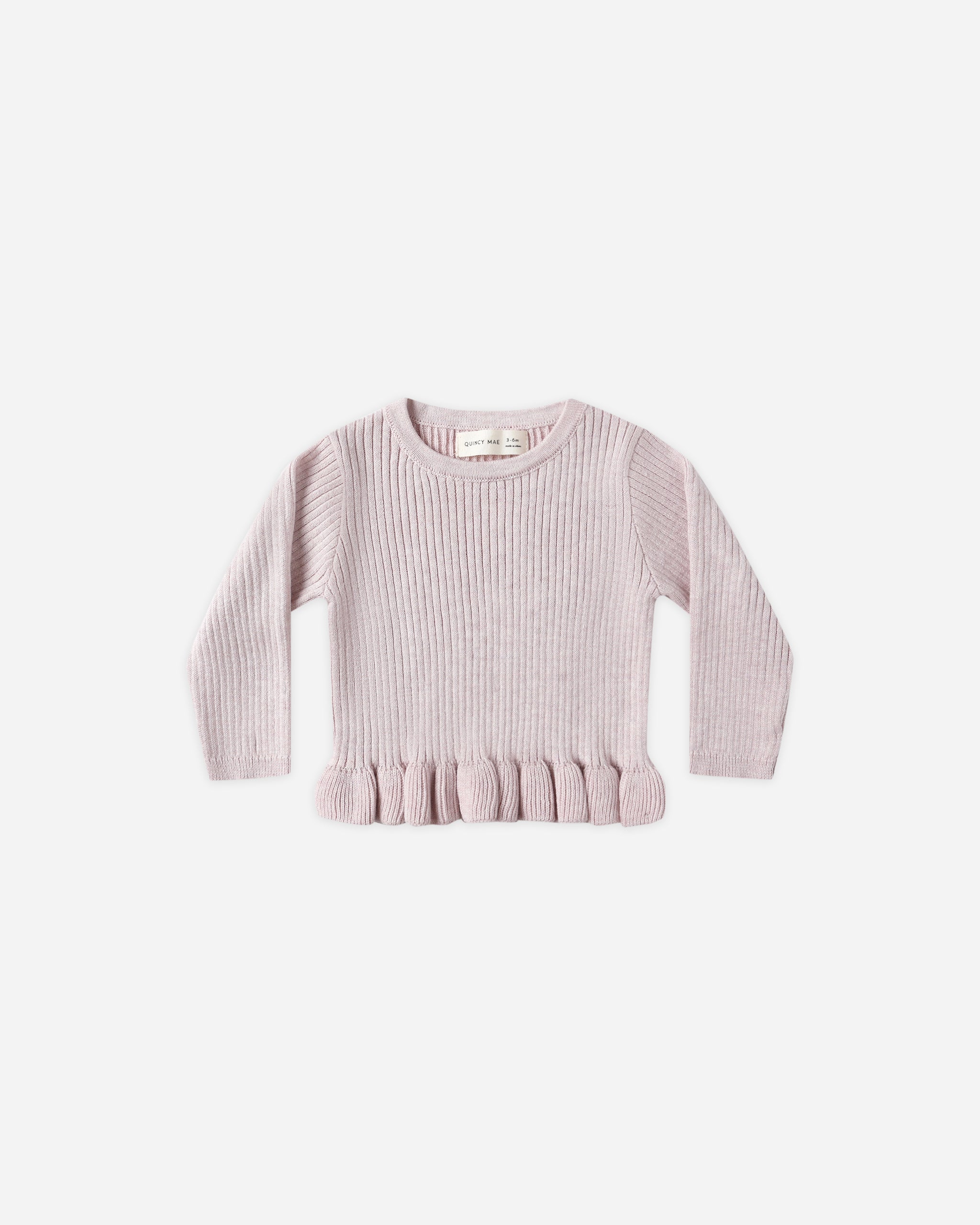 Rib Knit Peplum Top || Lilac
