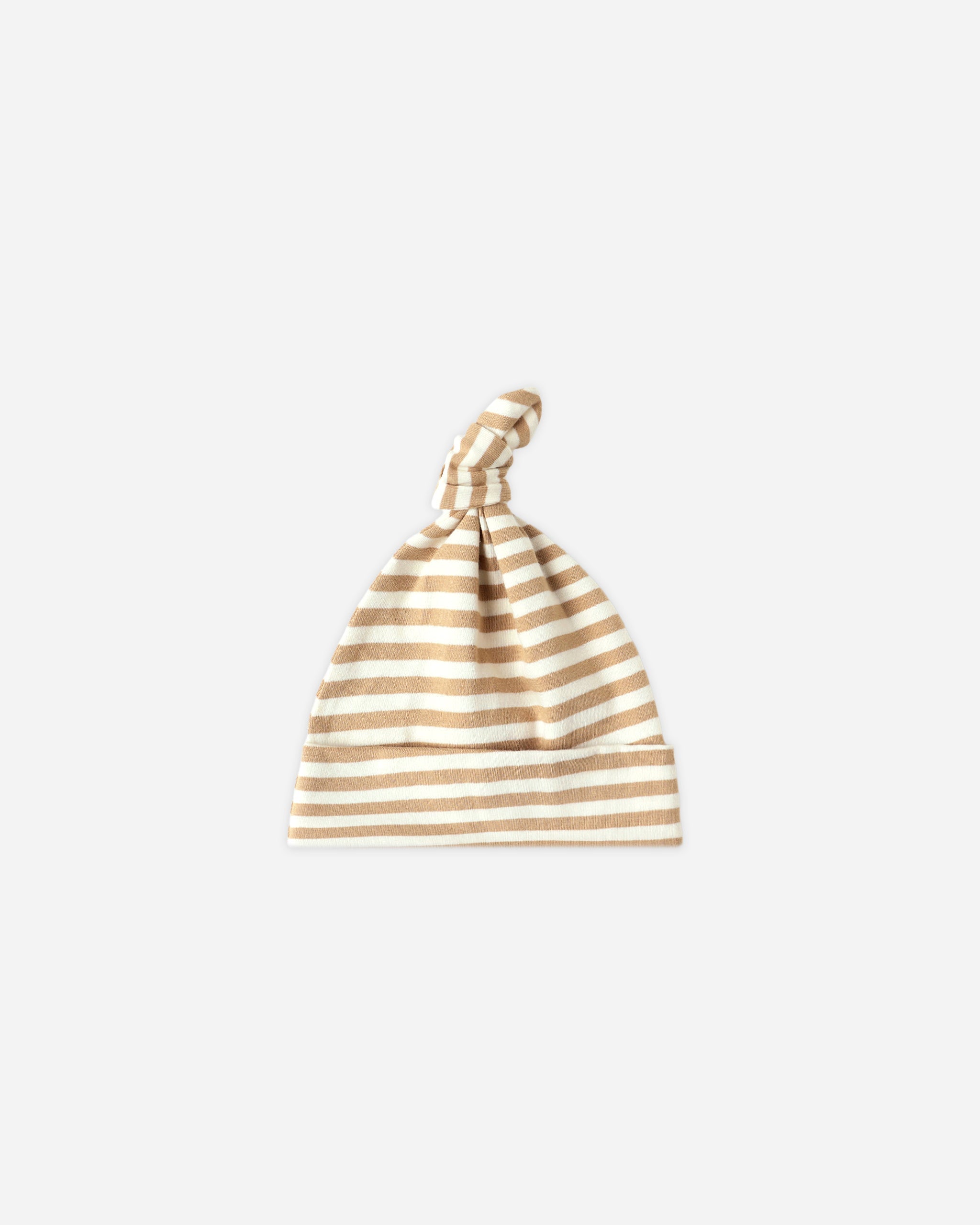 Knotted Baby Hat || Gold Stripe