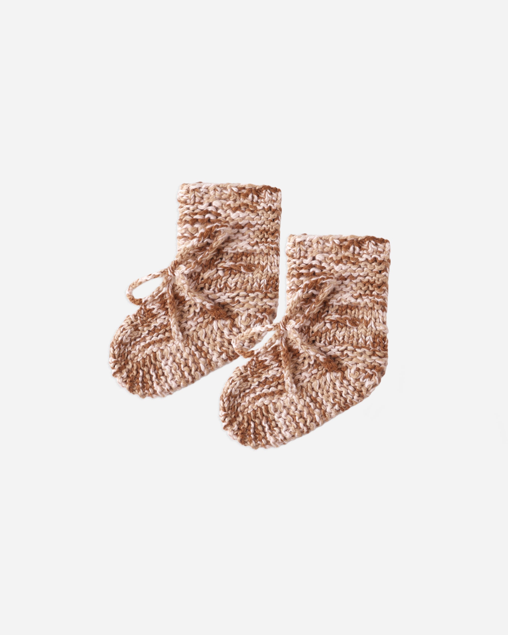Knit Booties || Heathered Cedar