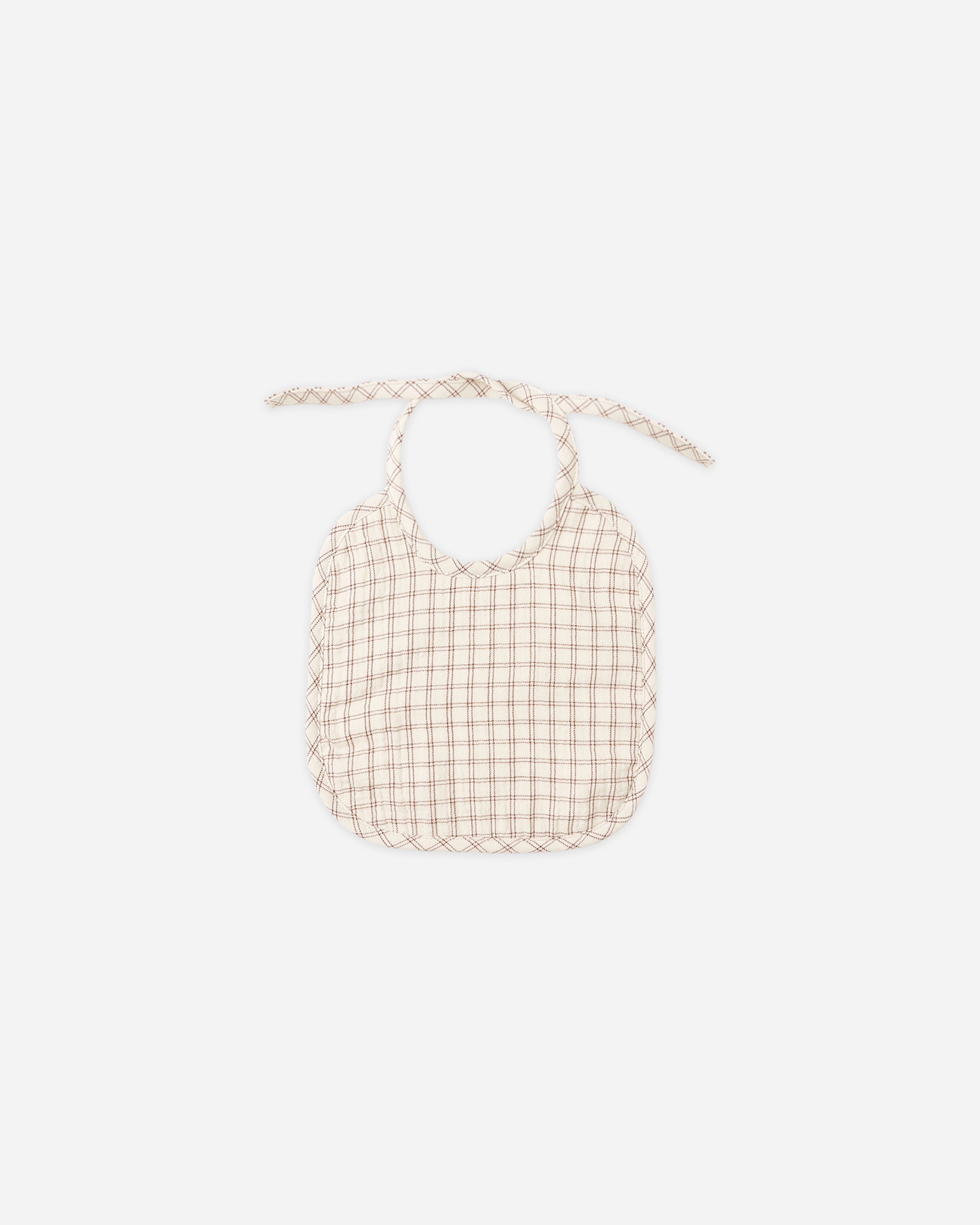 Woven Tie Bib || Cedar Check