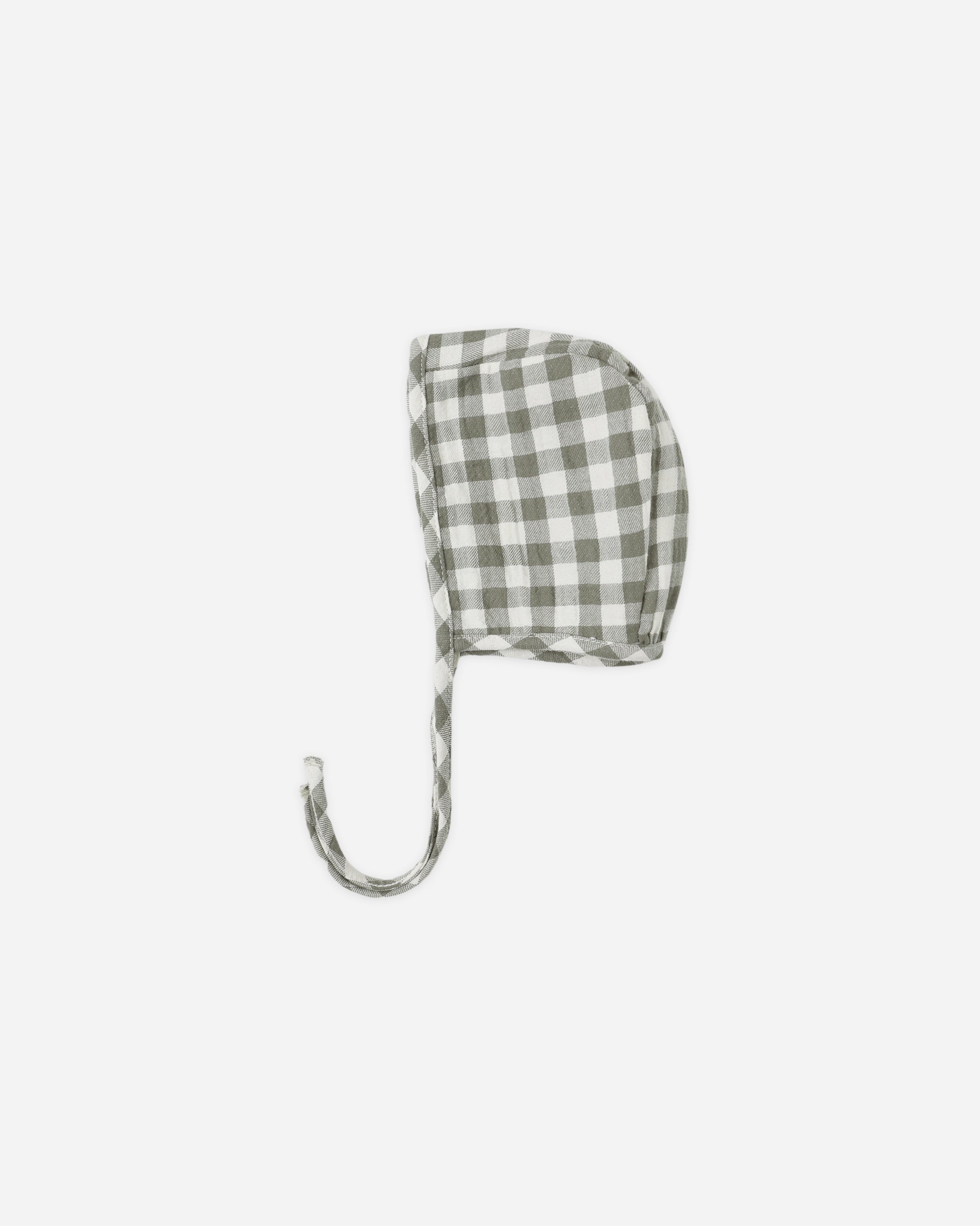 Woven Baby Bonnet || Forest Check