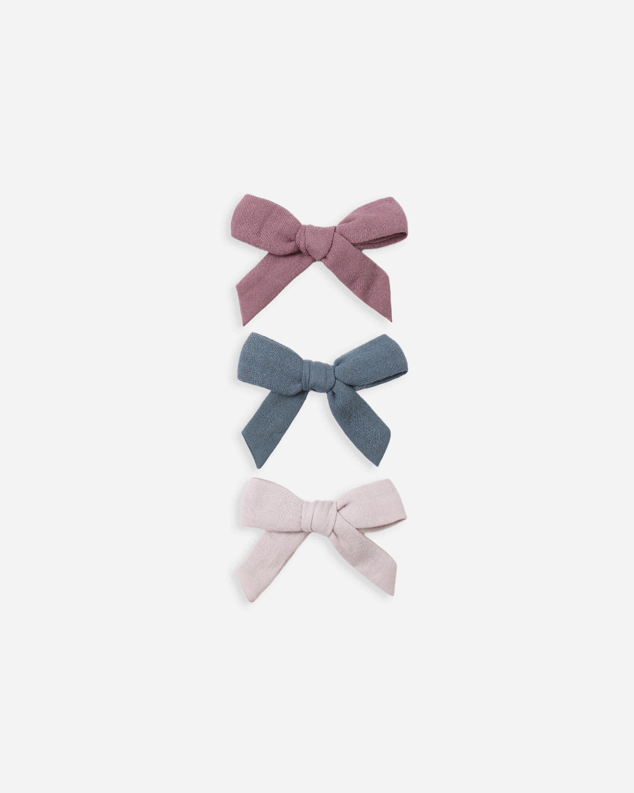Bow W. Clip, Set Of 3 || Mulberry, Ocean, Lilac