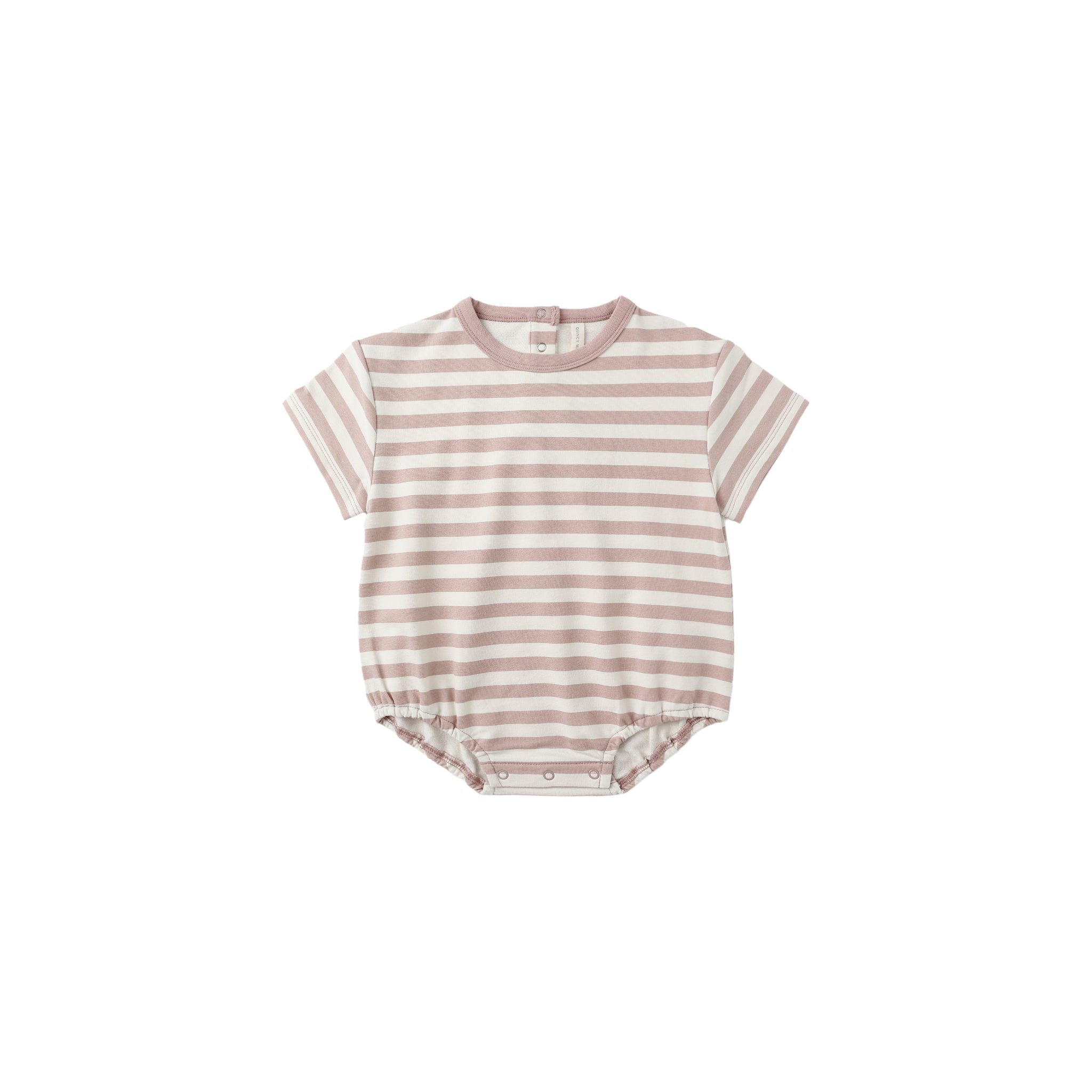 Relaxed SS Bubble Romper || Pink Stripe