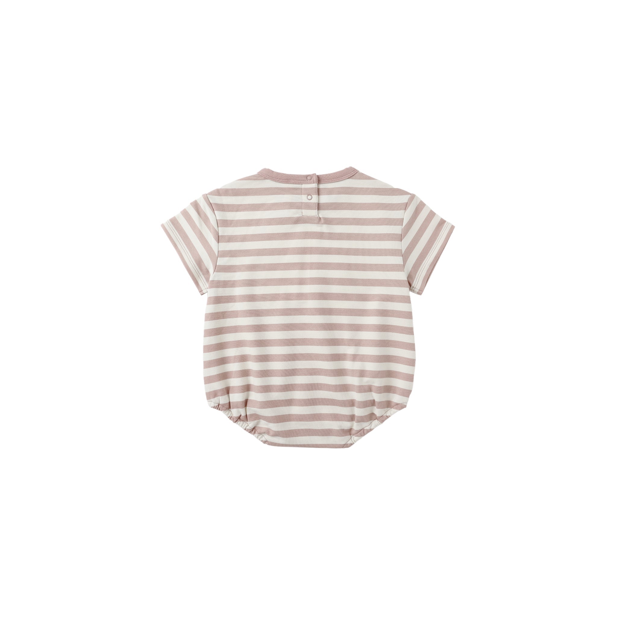 Relaxed SS Bubble Romper || Pink Stripe