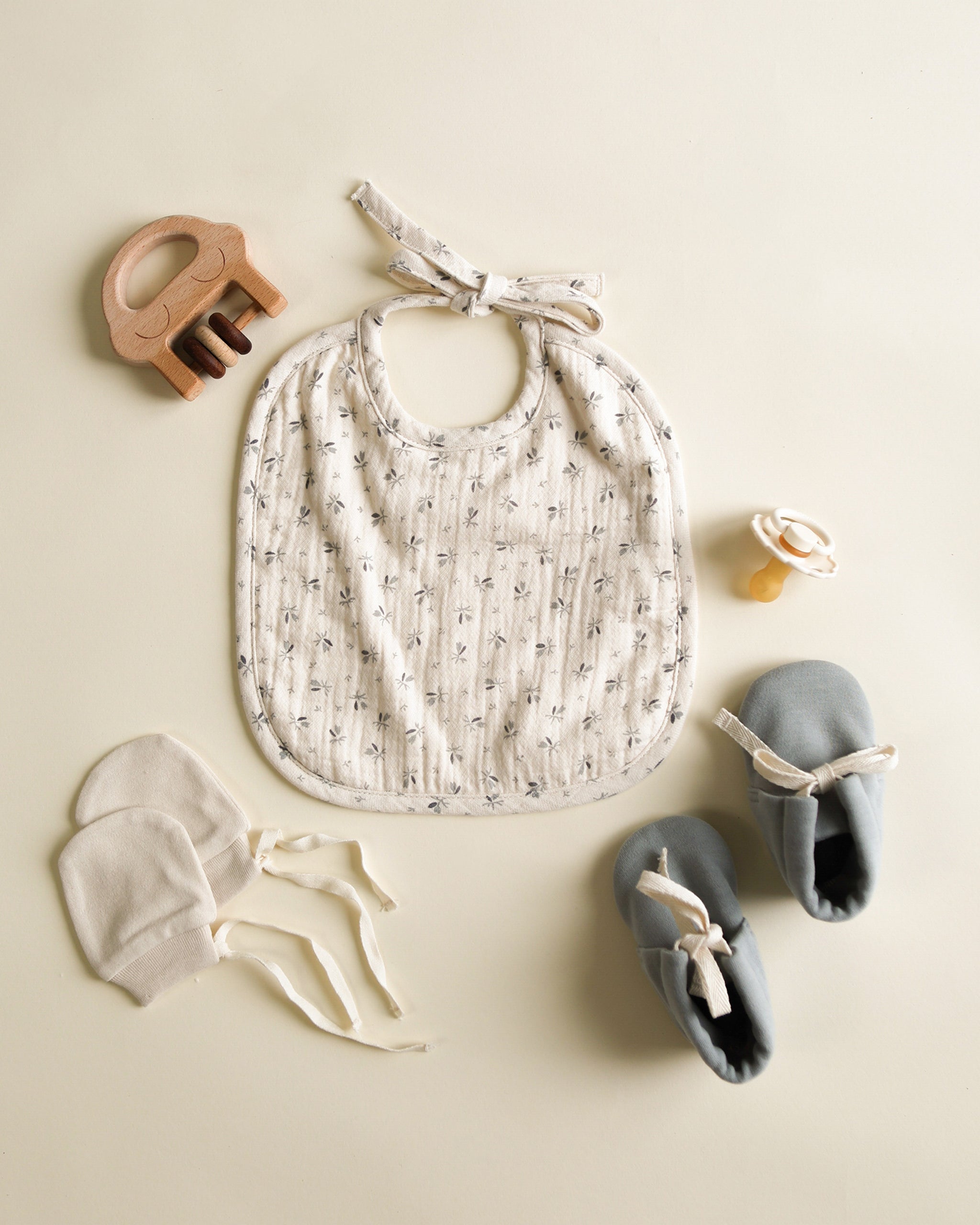 Woven Tie Bib || Bluebell