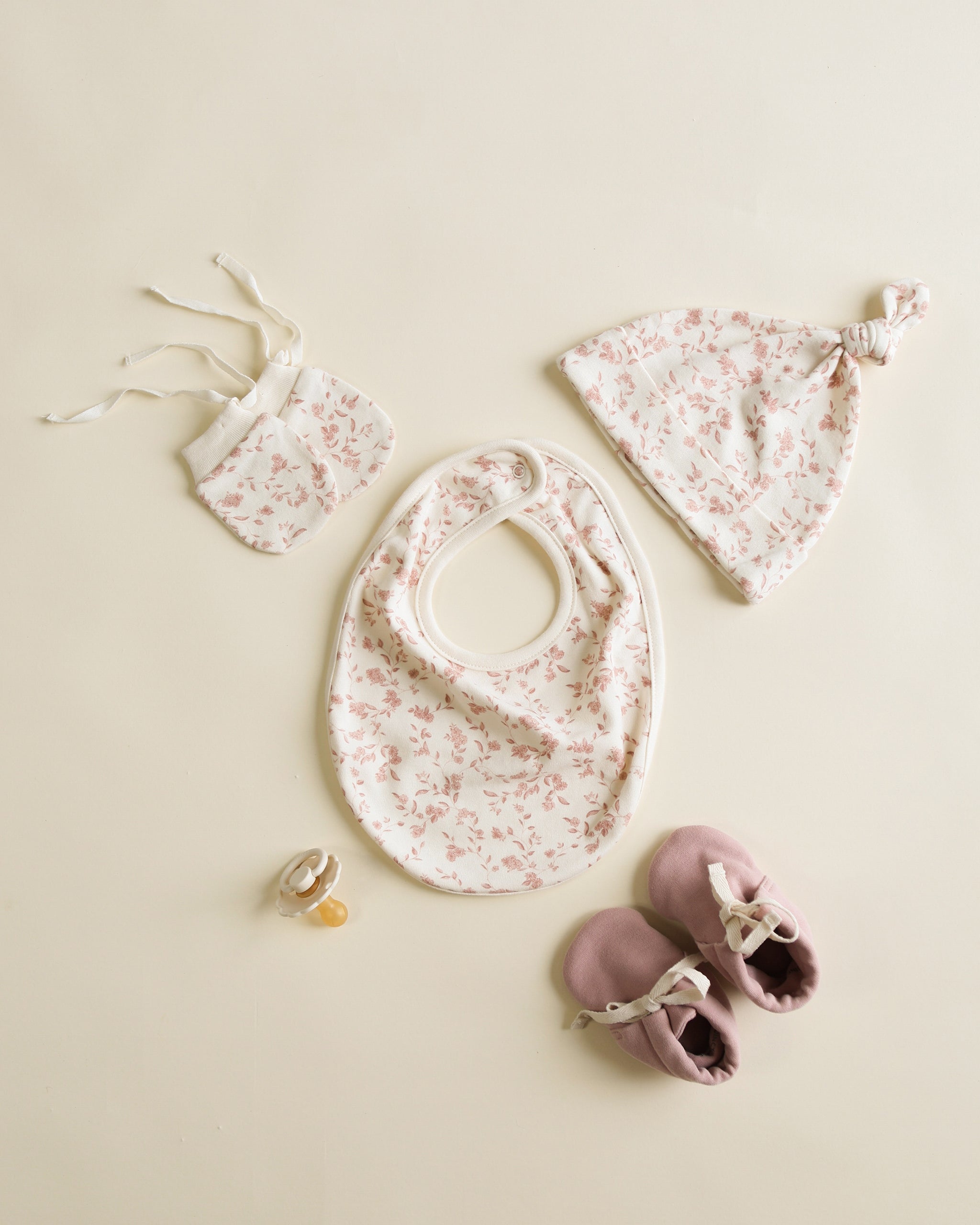 Jersey Snap Bib, 2 Pack || French Garden, Rose Micro Stripe