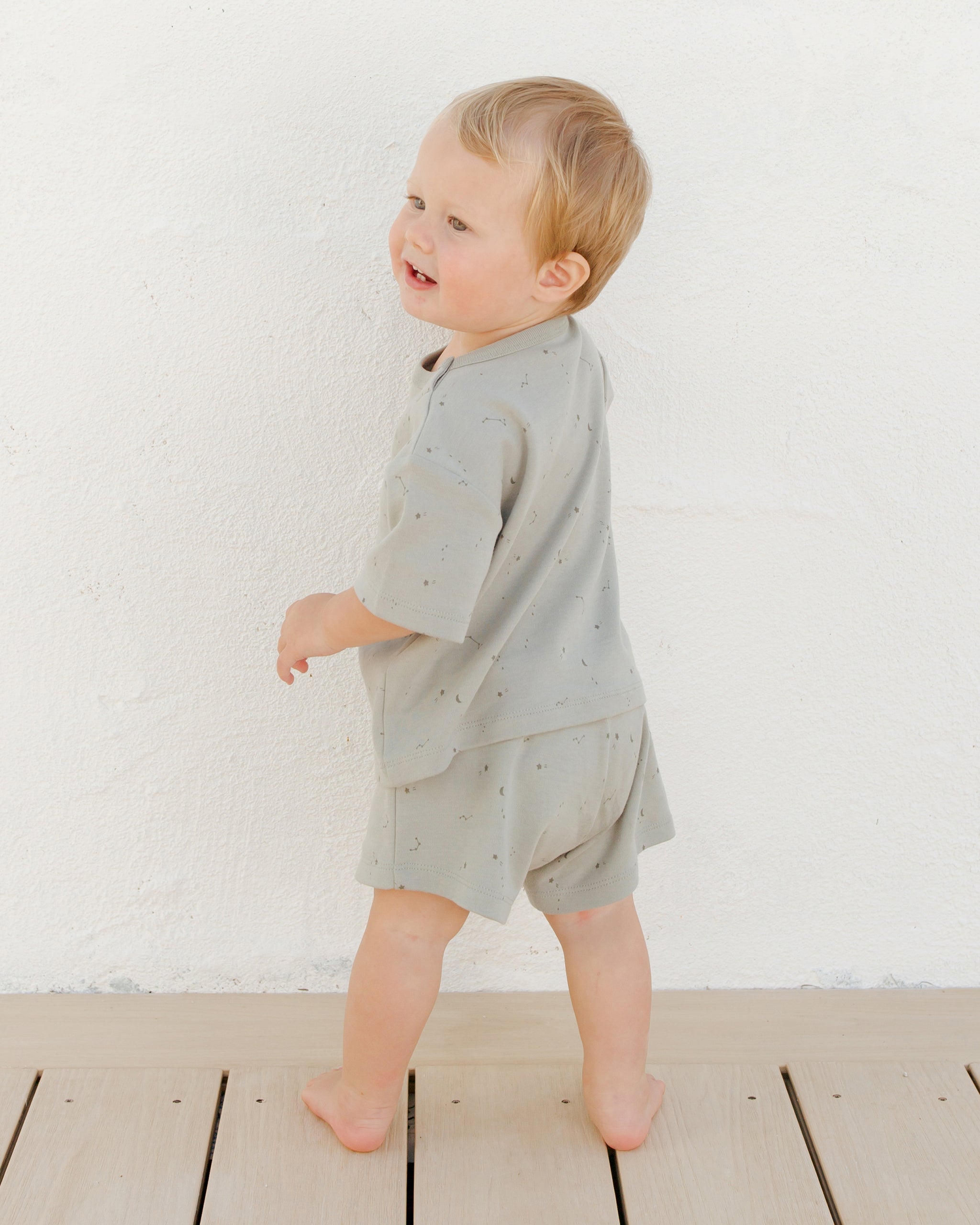 Boxy Pocket Tee + Short Set || Constellations - Rylee + Cru | Kids Clothes | Trendy Baby Clothes | Modern Infant Outfits |