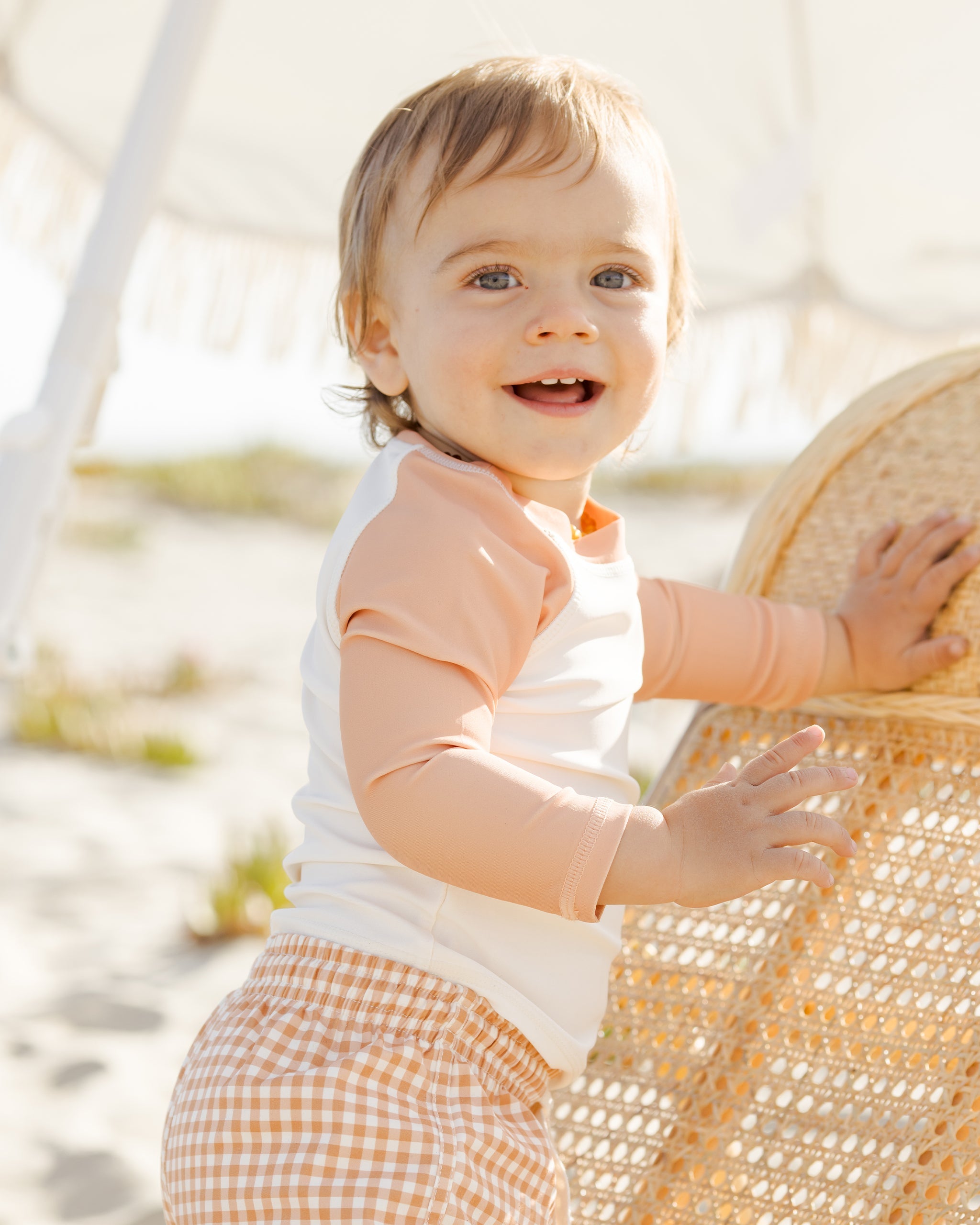 Rashguard || Melon Colorblock - Rylee + Cru | Kids Clothes | Trendy Baby Clothes | Modern Infant Outfits |