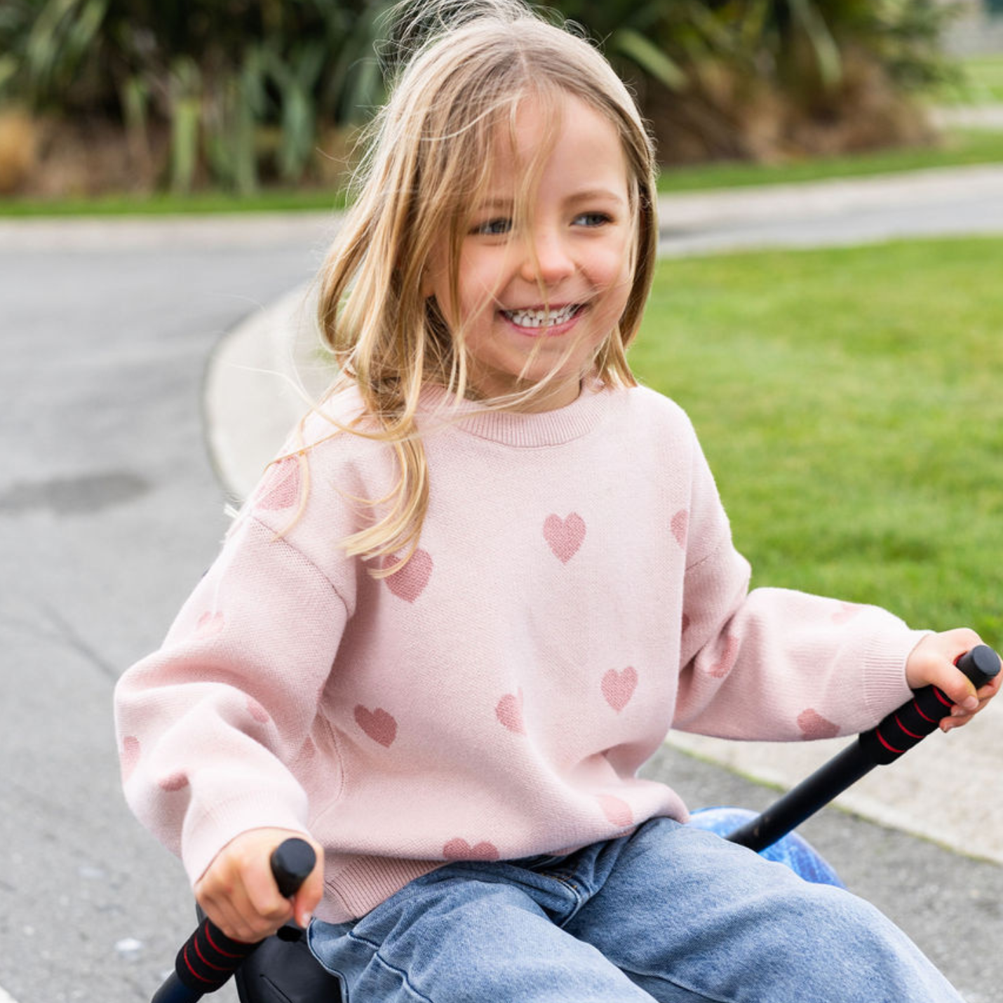 Heart Knit Sweater || Bubblegum