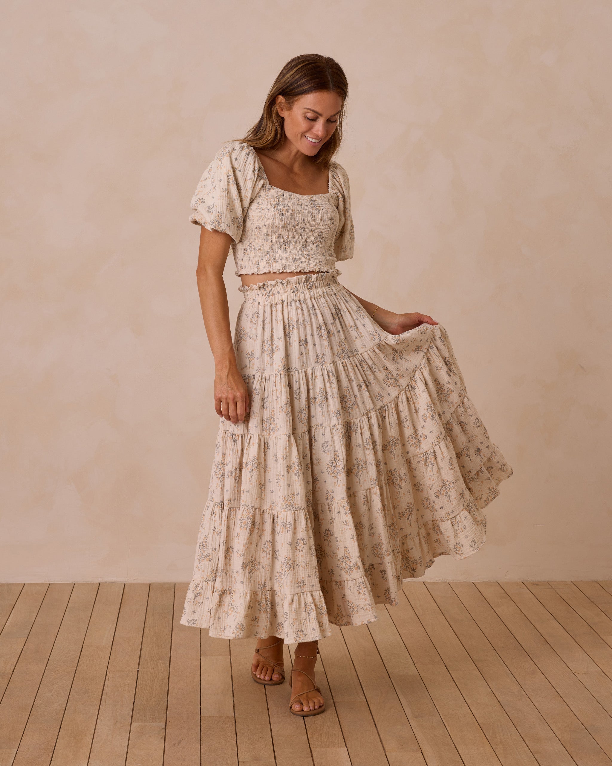 Tiered Ruffle Maxi Skirt - Large