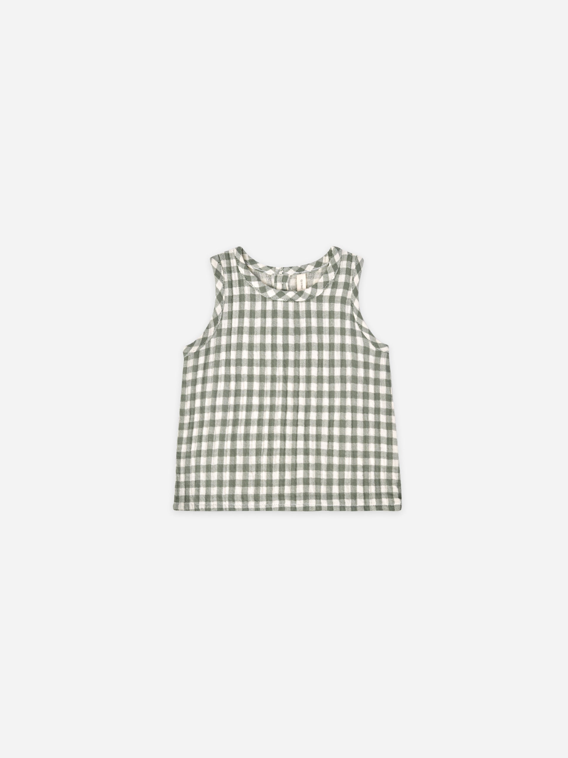 woven tank | sea green gingham - Quincy Mae | Baby Basics | Baby Clothing | Organic Baby Clothes | Modern Baby Boy Clothes |