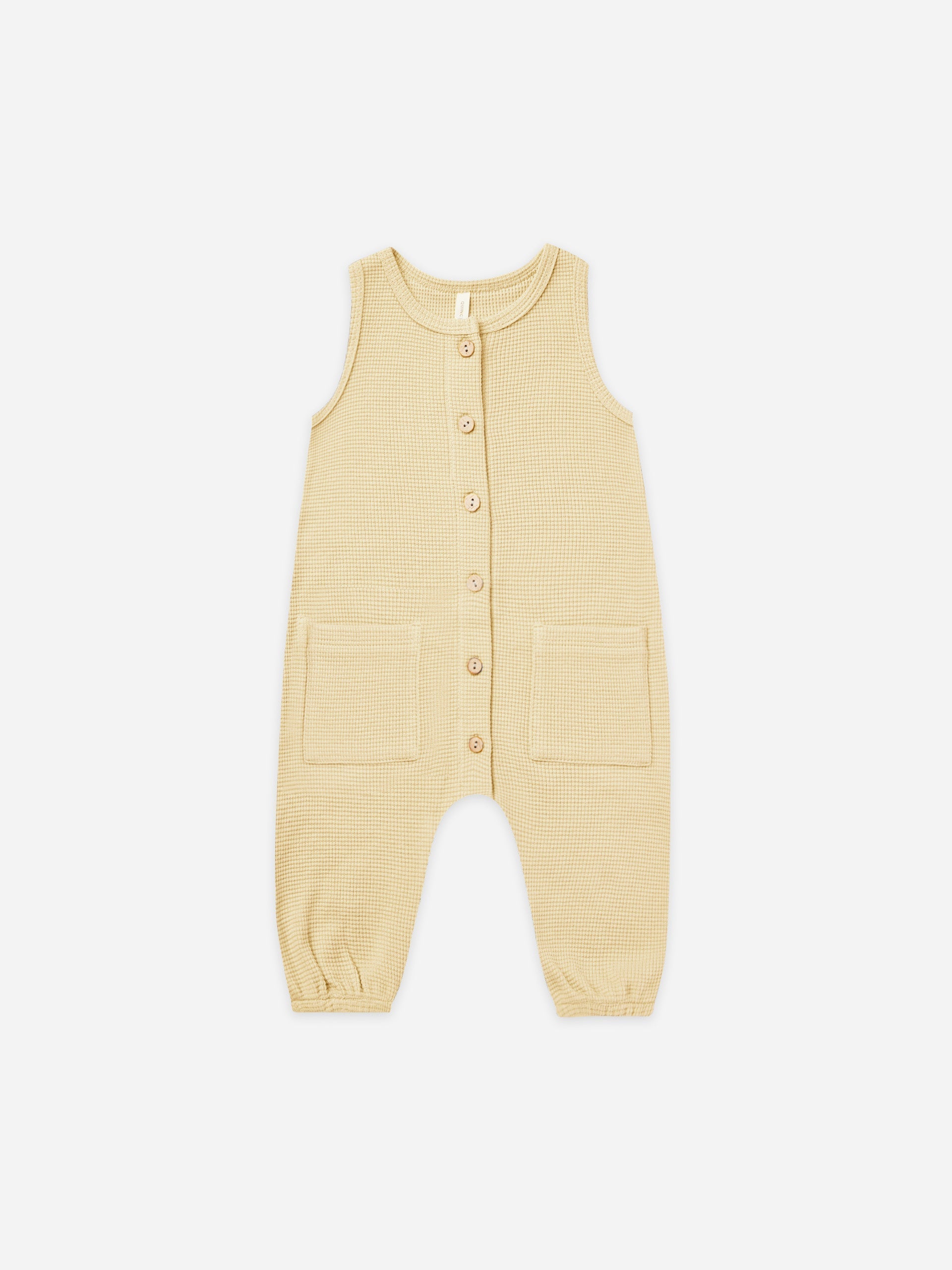waffle jumpsuit | yellow - Quincy Mae | Baby Basics | Baby Clothing | Organic Baby Clothes | Modern Baby Boy Clothes |