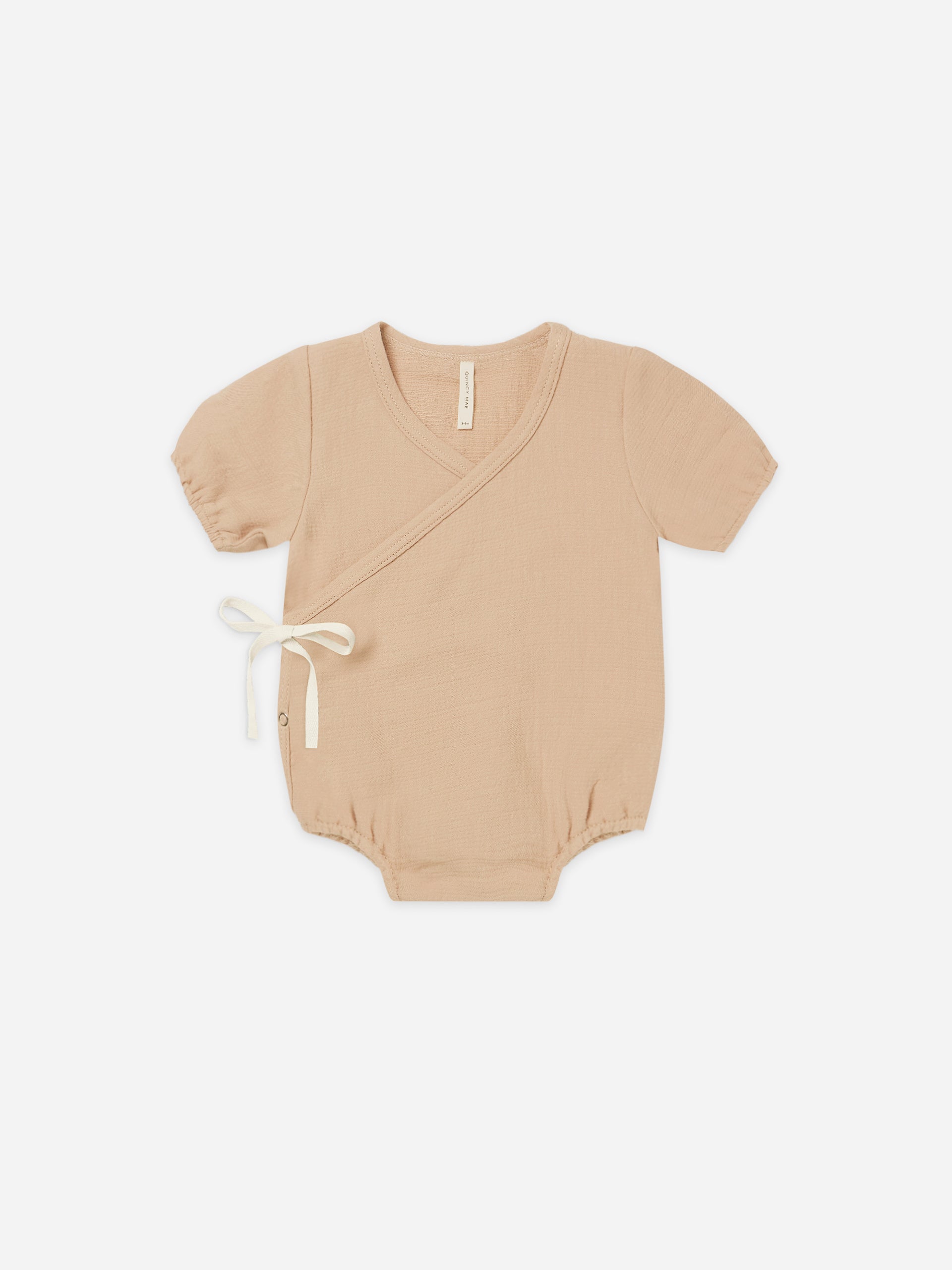 woven wrap romper | apricot - Quincy Mae | Baby Basics | Baby Clothing | Organic Baby Clothes | Modern Baby Boy Clothes |