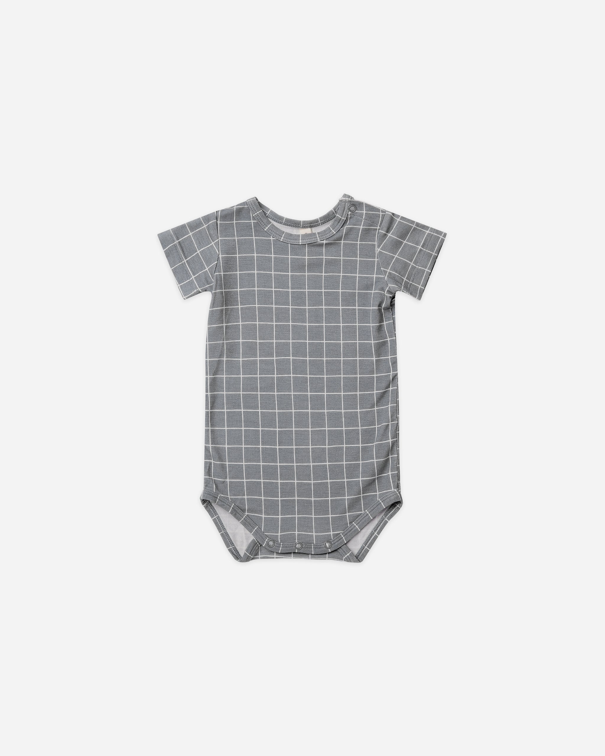 bamboo short sleeve bodysuit | grid - Quincy Mae | Baby Basics | Baby Clothing | Organic Baby Clothes | Modern Baby Boy Clothes |