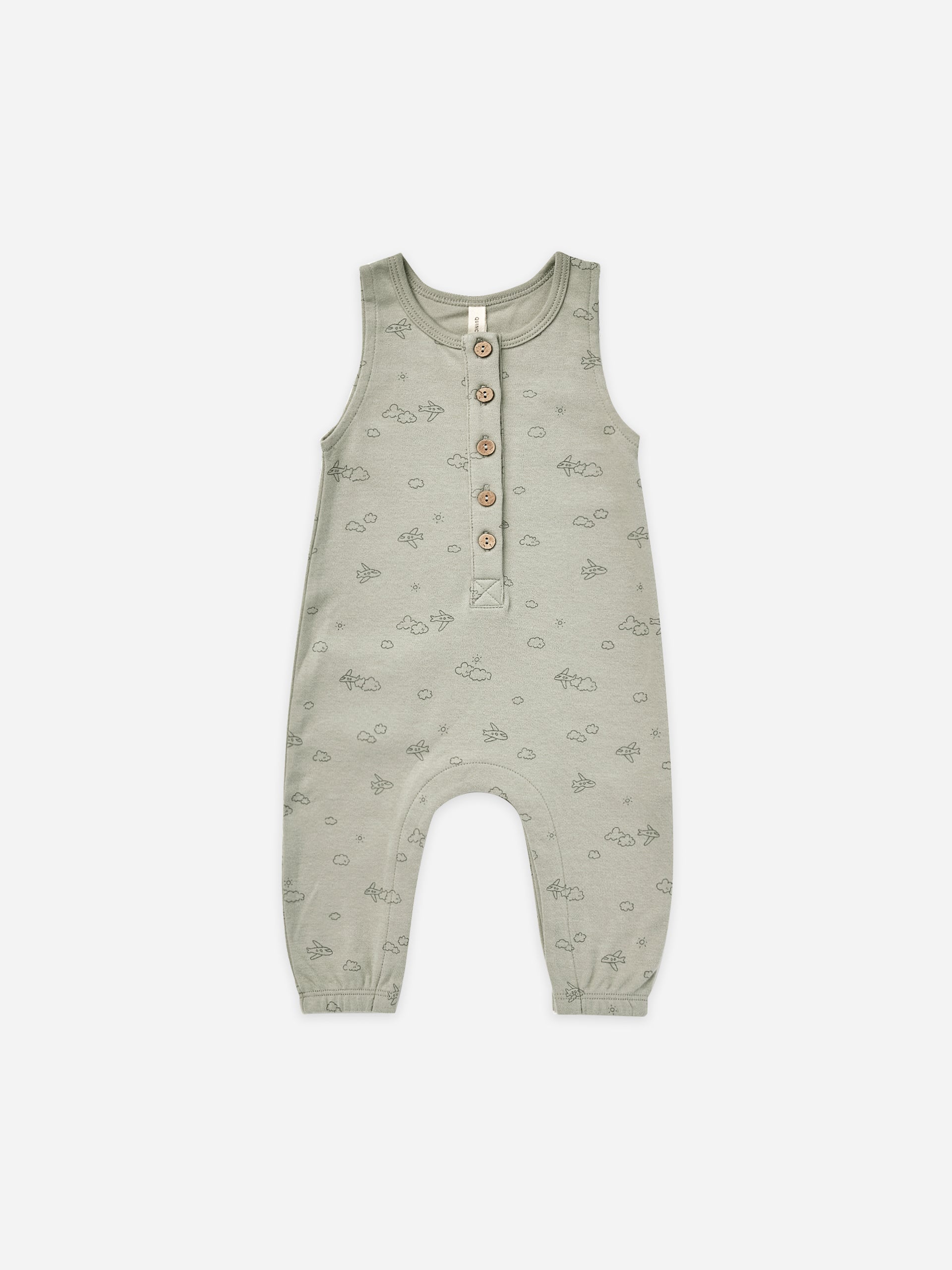 sleeveless jumpsuit | pistachio - Quincy Mae | Baby Basics | Baby Clothing | Organic Baby Clothes | Modern Baby Boy Clothes |