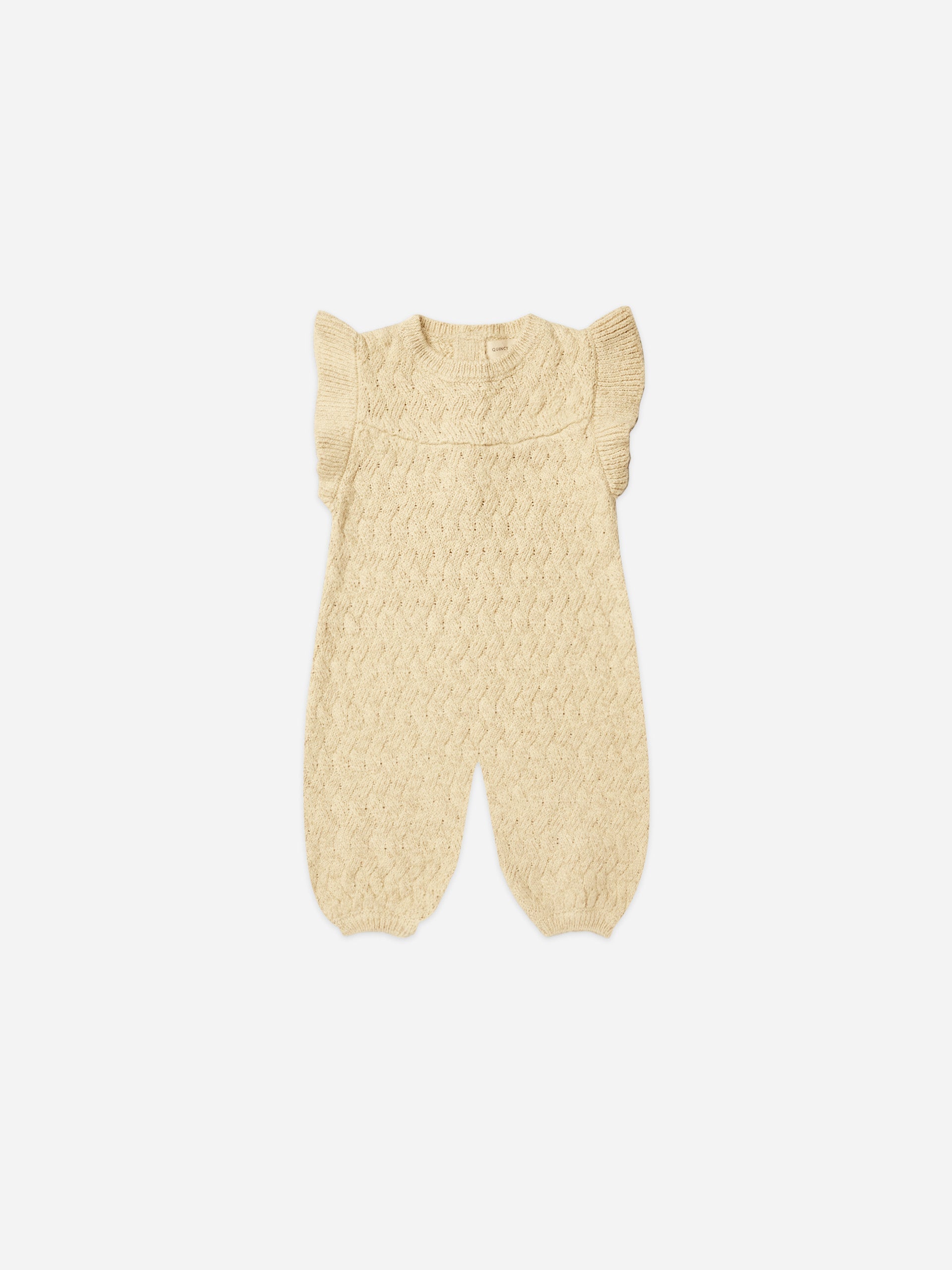 mira knit romper | heathered yellow - Quincy Mae | Baby Basics | Baby Clothing | Organic Baby Clothes | Modern Baby Boy Clothes |