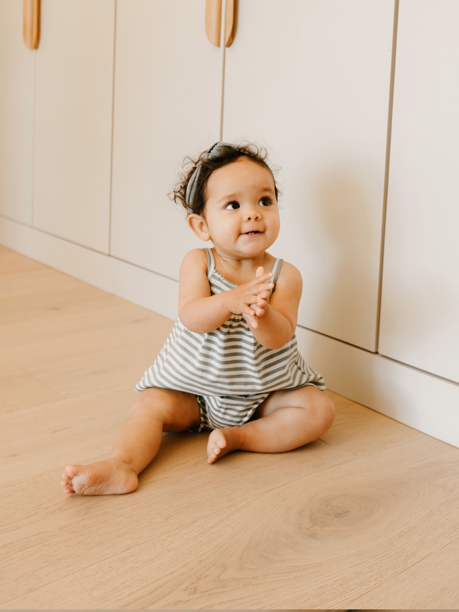 smocked tank + bloomer | sea green stripe - Quincy Mae | Baby Basics | Baby Clothing | Organic Baby Clothes | Modern Baby Boy Clothes |