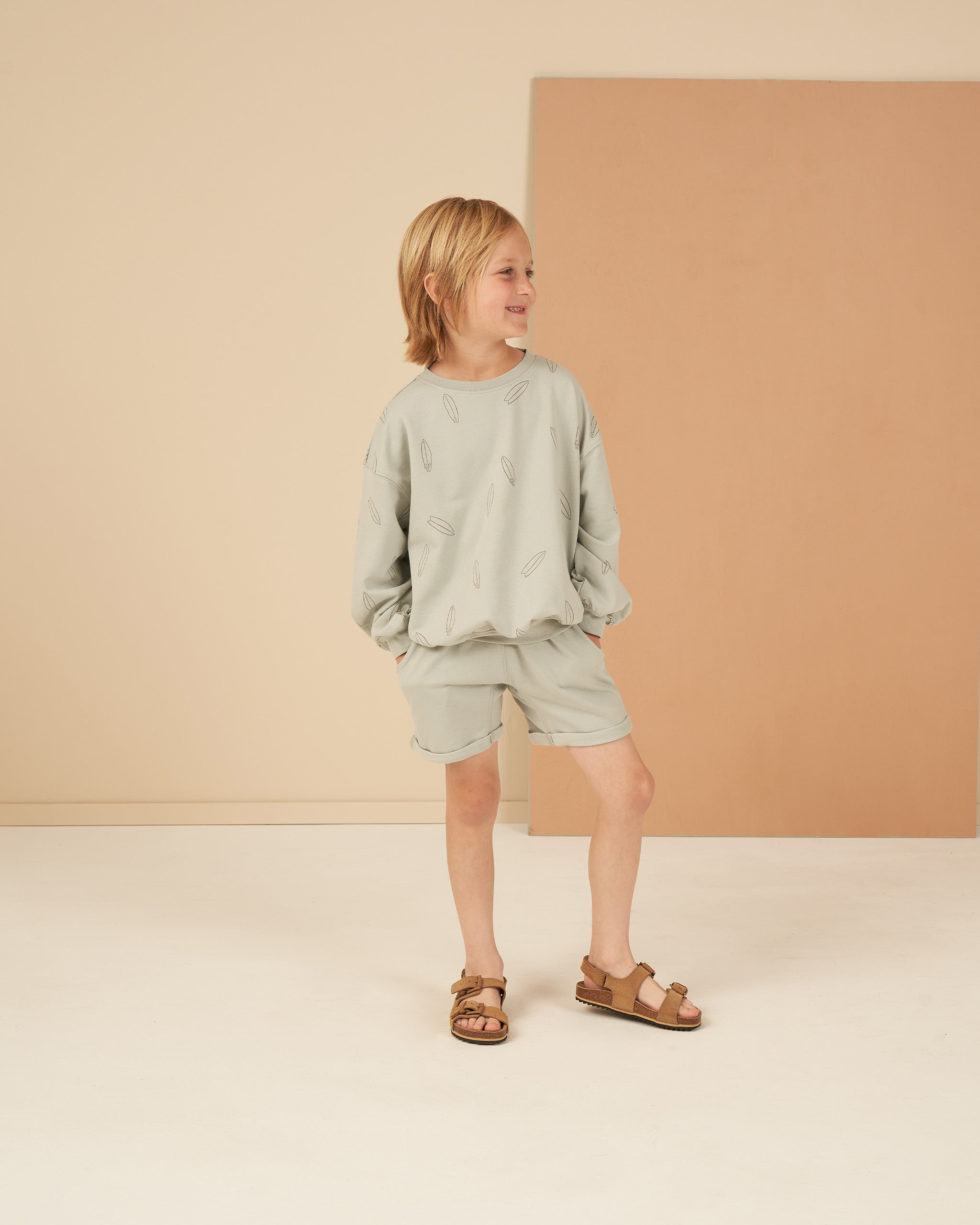 Relaxed Short || Seafoam - Rylee + Cru | Kids Clothes | Trendy Baby Clothes | Modern Infant Outfits |