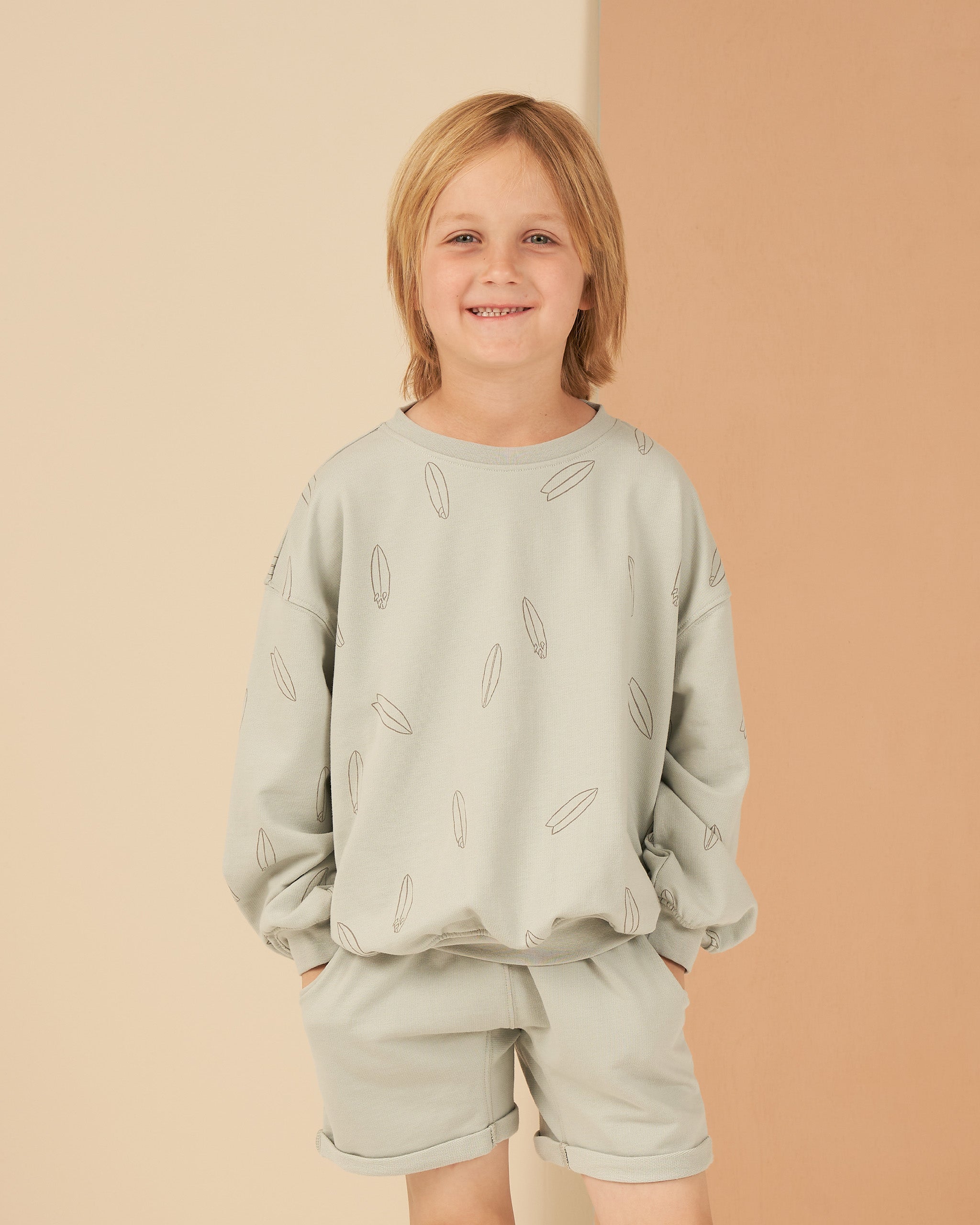 Sweatshirt || Surfboard - Rylee + Cru | Kids Clothes | Trendy Baby Clothes | Modern Infant Outfits |