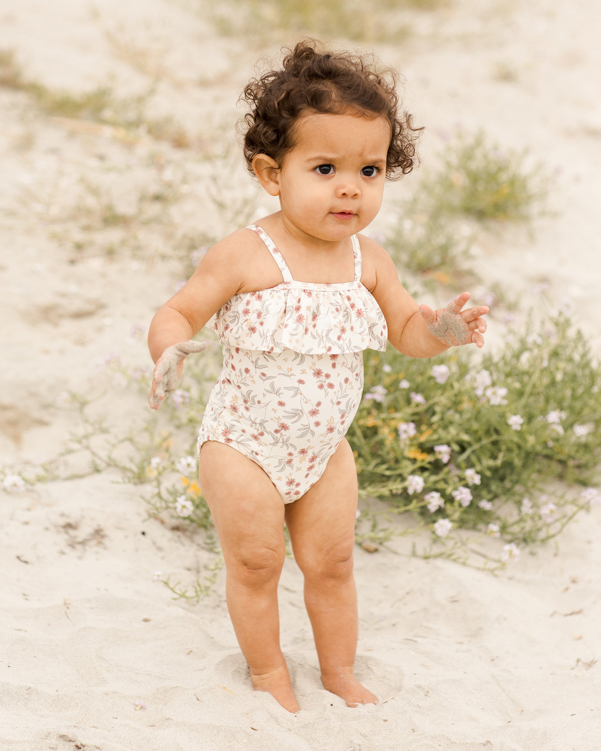Ruffle One-Piece || Aster - Rylee + Cru | Kids Clothes | Trendy Baby Clothes | Modern Infant Outfits |