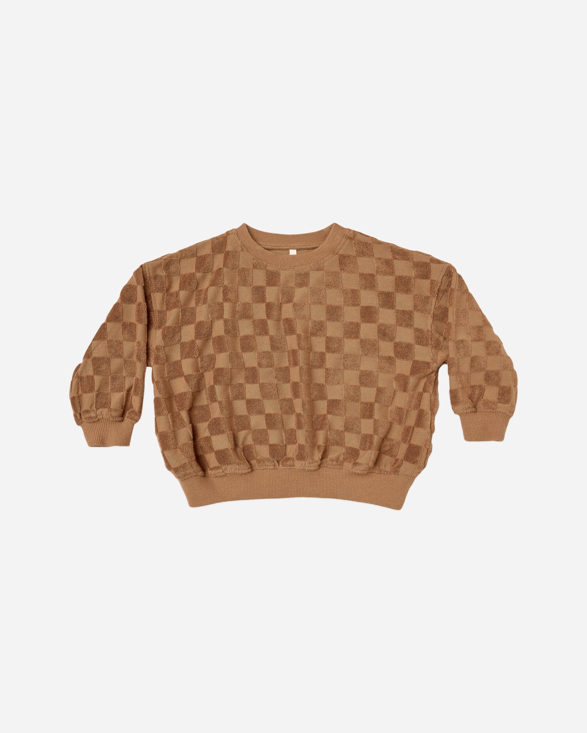 relaxed sweatshirt || camel check