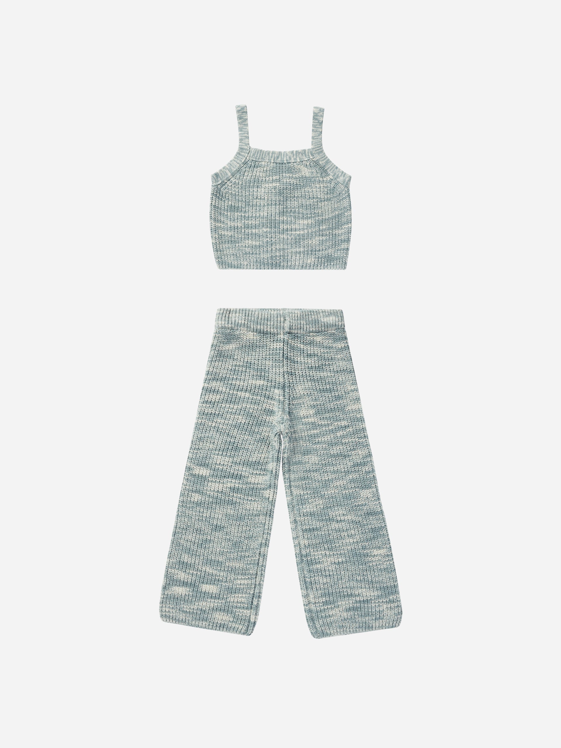 Malia Set || Heathered Blue - Rylee + Cru | Kids Clothes | Trendy Baby Clothes | Modern Infant Outfits |