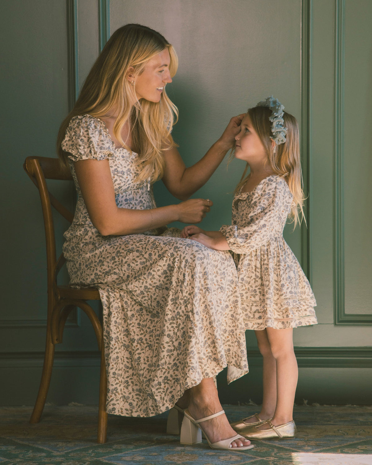 Elodie Dress Blue Garden - Rylee + Cru | Kids Clothes | Trendy Baby Clothes | Modern Infant Outfits |