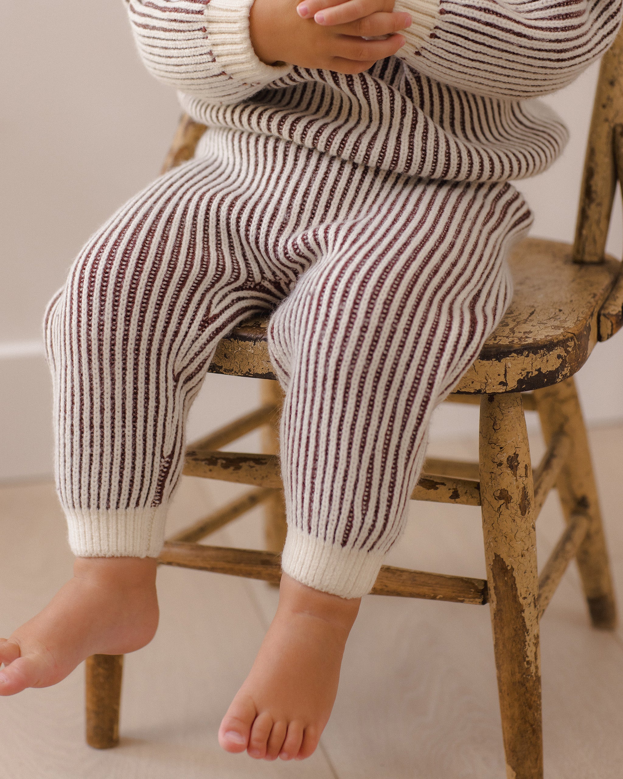 Chunky Knit Pant Cherry Stripe - Rylee + Cru | Kids Clothes | Trendy Baby Clothes | Modern Infant Outfits |