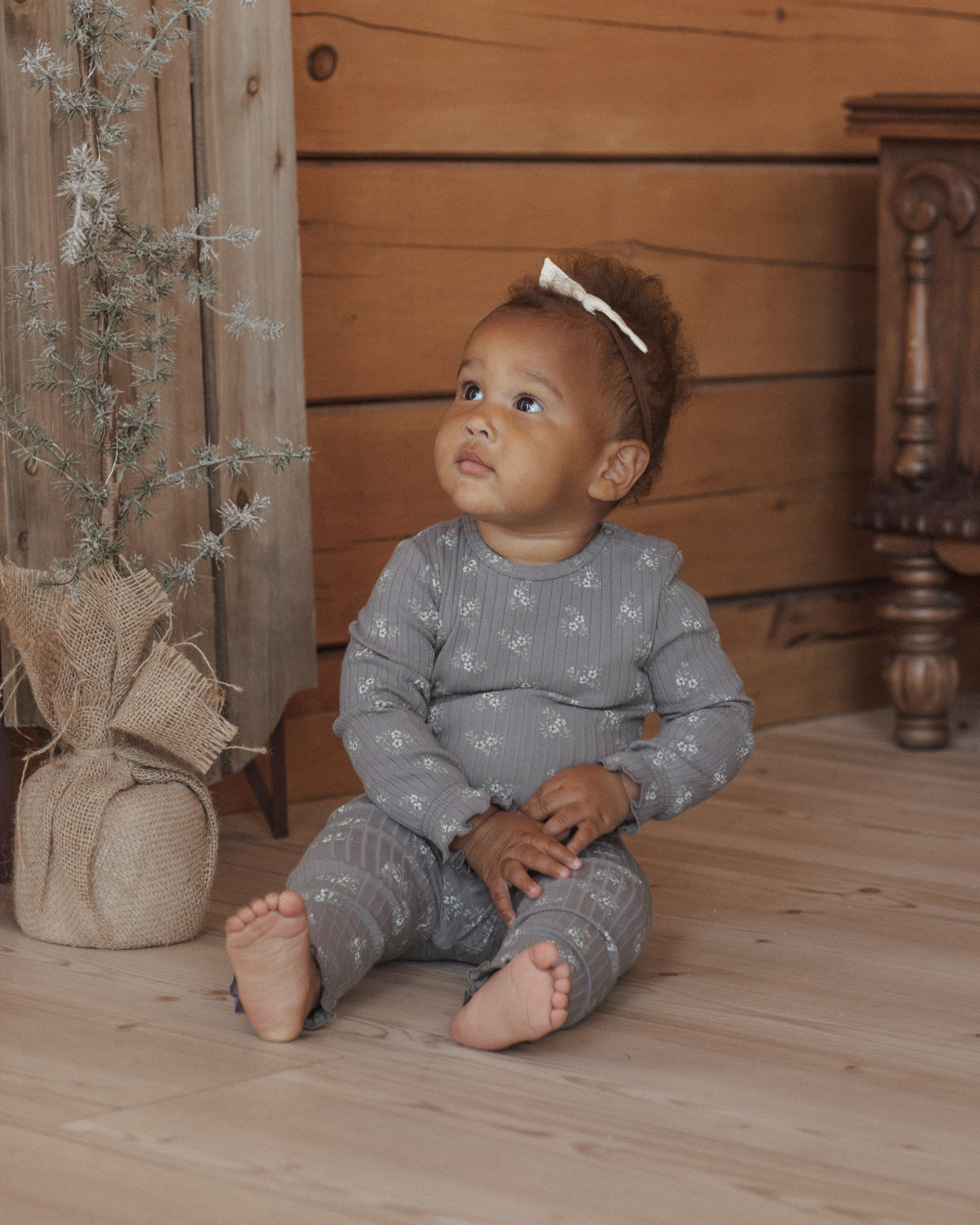 Smyth Bodysuit Slate Bloom - Rylee + Cru | Kids Clothes | Trendy Baby Clothes | Modern Infant Outfits |