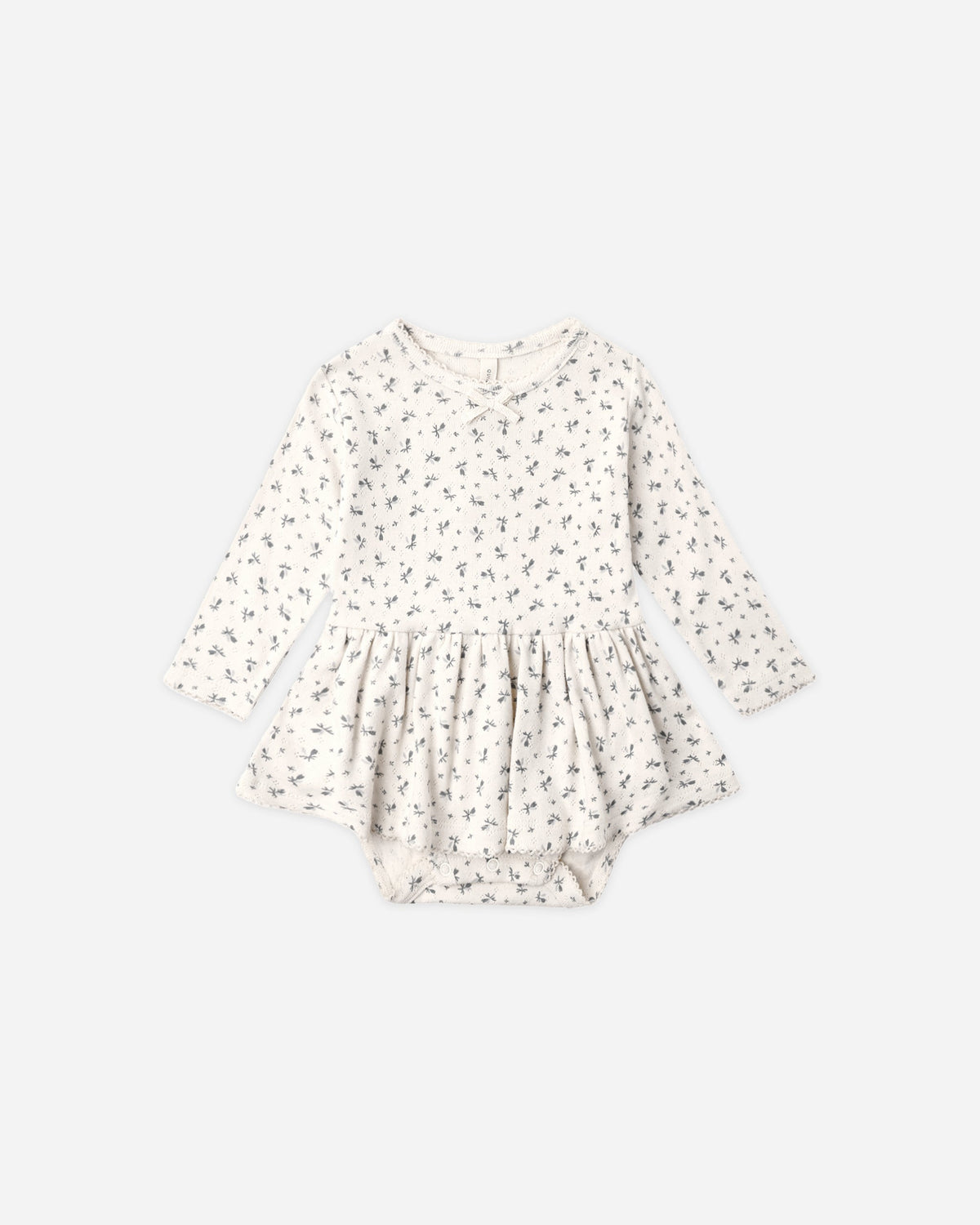 Pointelle Skirted Bodysuit Blue Ditsy - Rylee + Cru | Kids Clothes | Trendy Baby Clothes | Modern Infant Outfits |