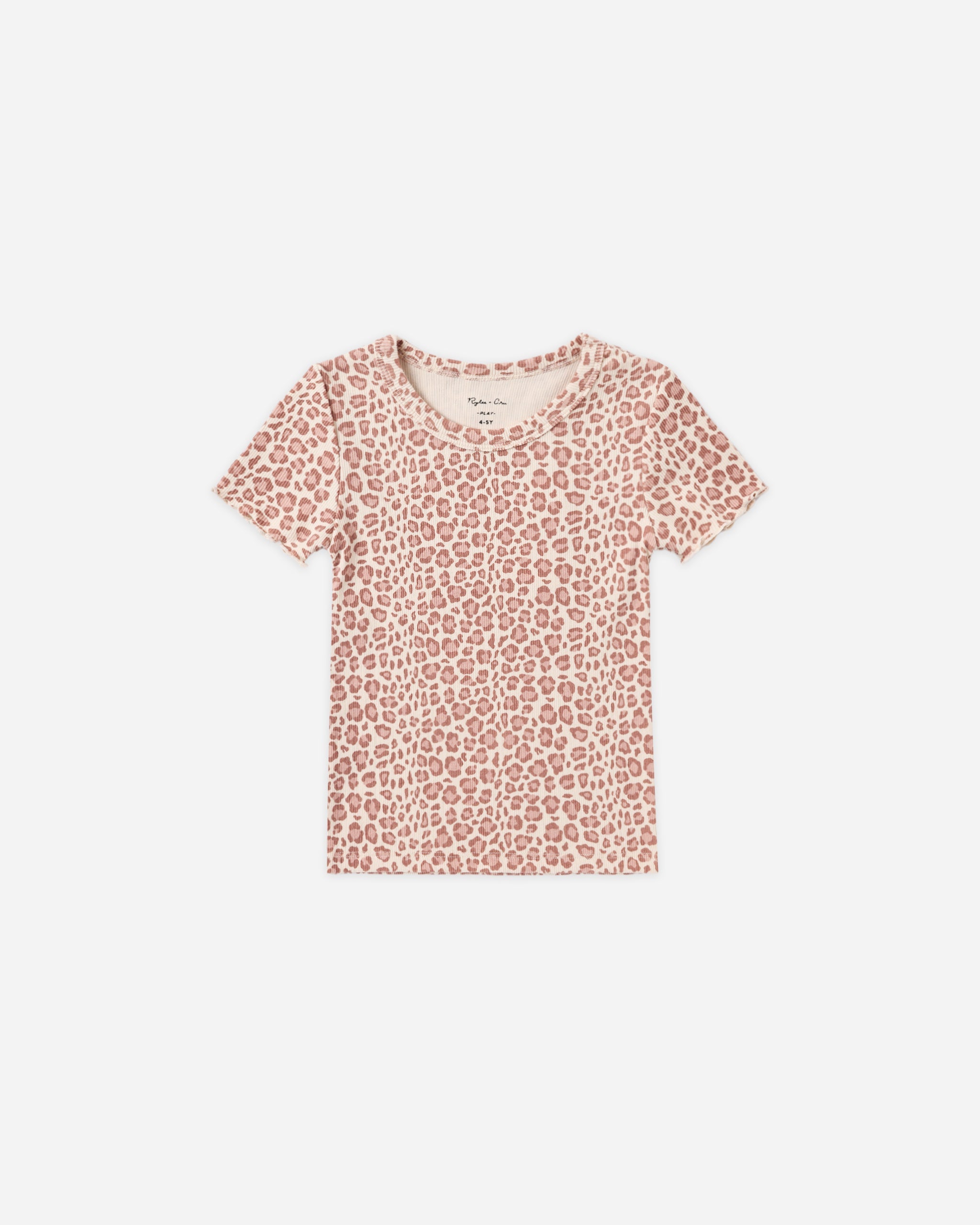Ribbed Basic Tee Pink Leopard - Rylee + Cru | Kids Clothes | Trendy Baby Clothes | Modern Infant Outfits |