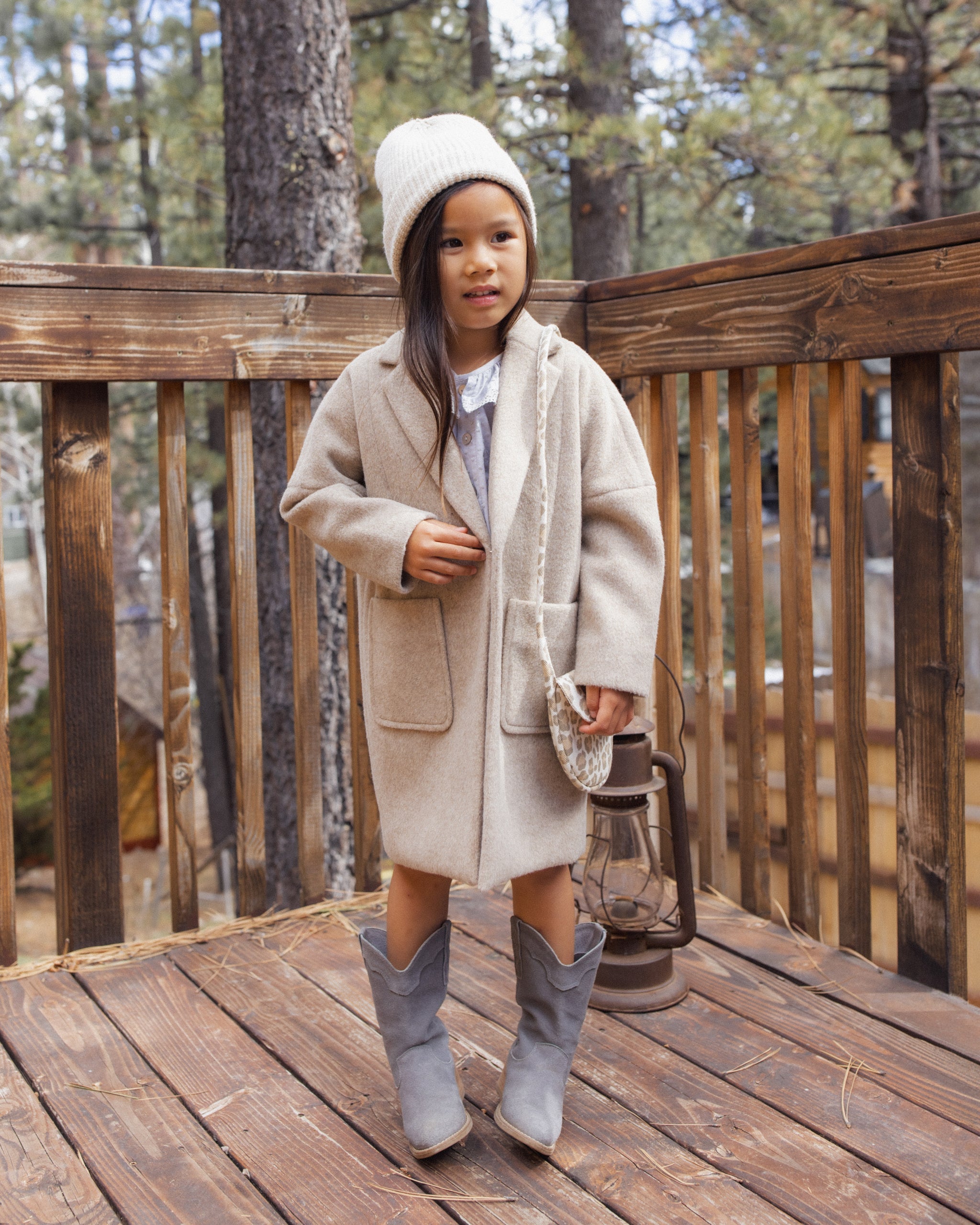 Longline Coat Stone - Rylee + Cru | Kids Clothes | Trendy Baby Clothes | Modern Infant Outfits |