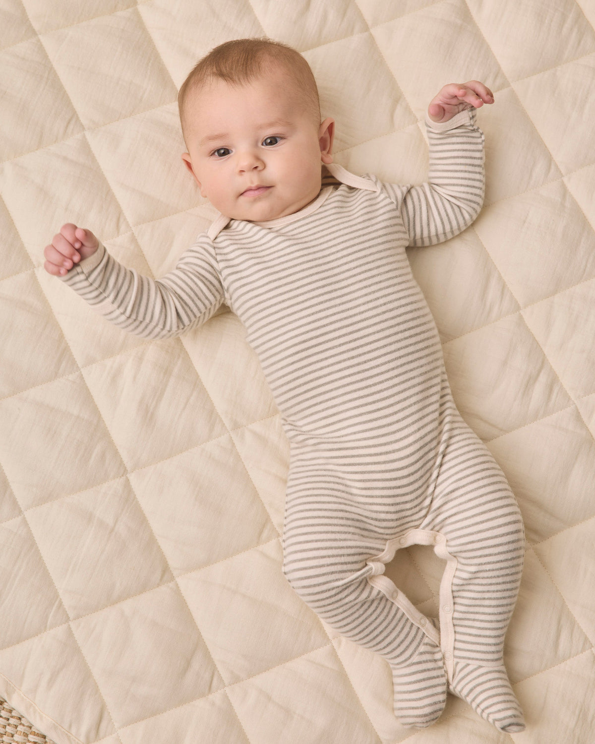 Baby Footie Laurel Microstripe - Rylee + Cru | Kids Clothes | Trendy Baby Clothes | Modern Infant Outfits |