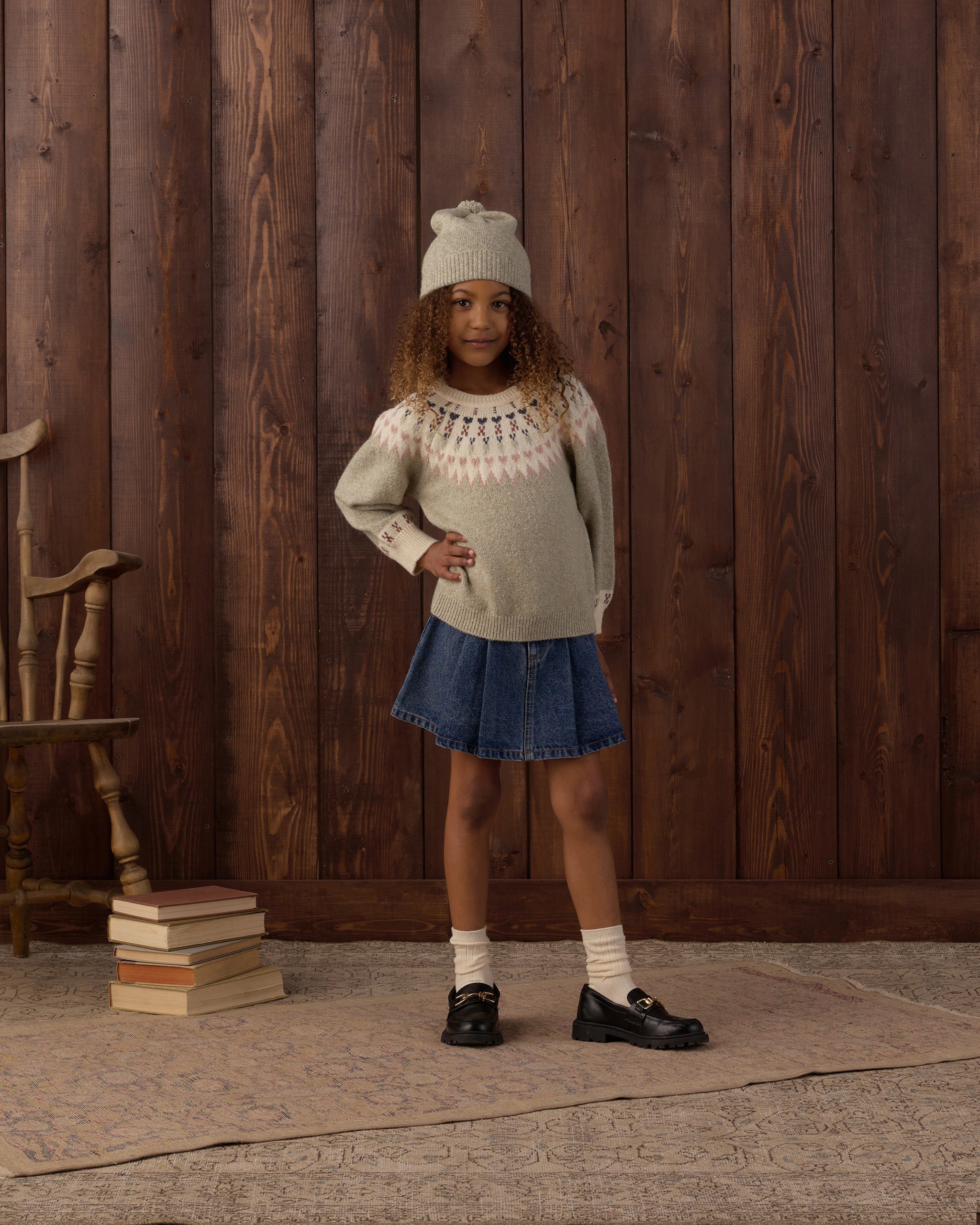 Fair Isle Sweater Sage - Rylee + Cru | Kids Clothes | Trendy Baby Clothes | Modern Infant Outfits |