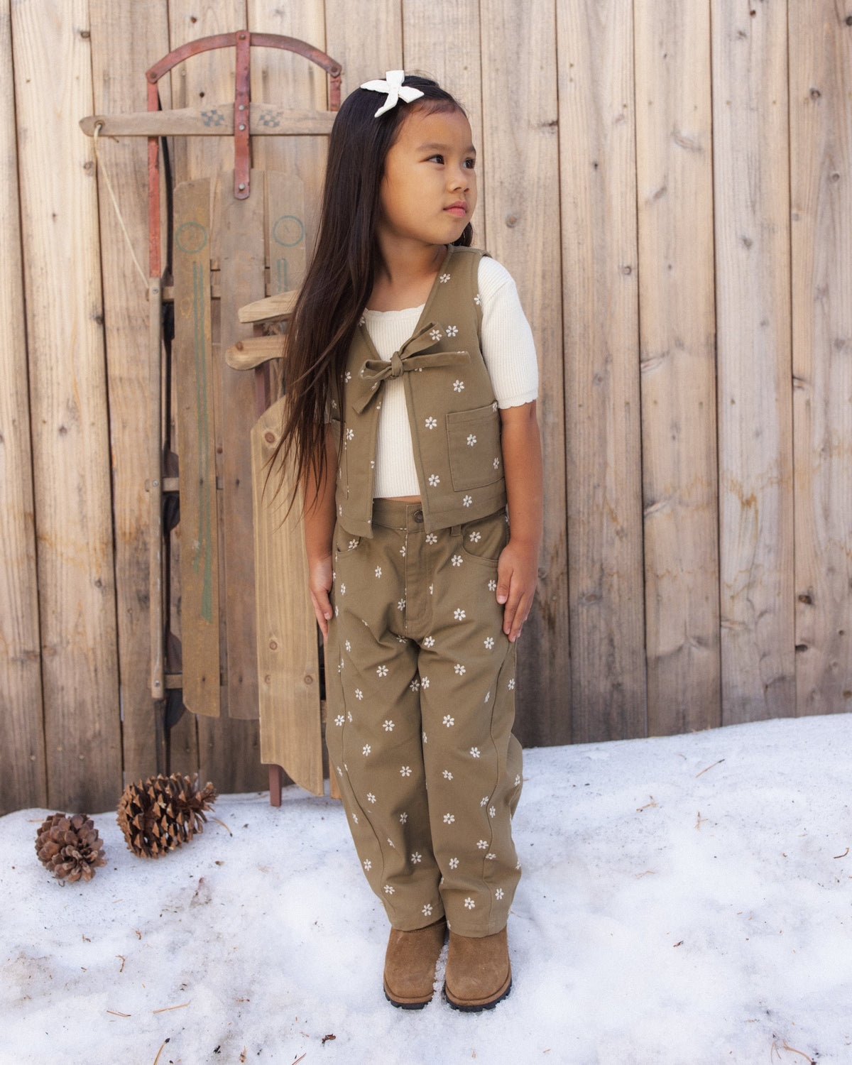 Utility Vest Embroidered Daisies - Rylee + Cru | Kids Clothes | Trendy Baby Clothes | Modern Infant Outfits |