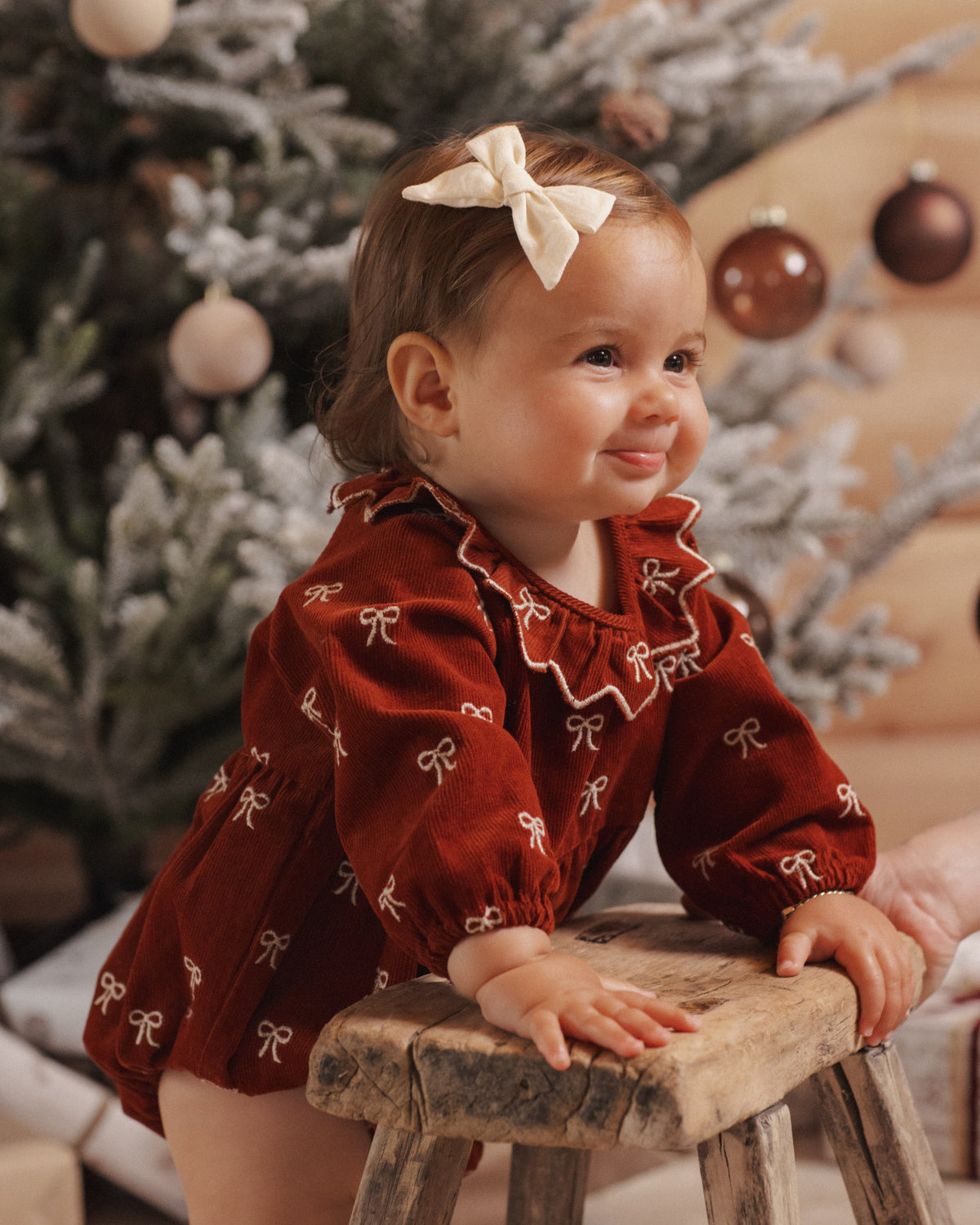 Freya Romper Bows - Rylee + Cru | Kids Clothes | Trendy Baby Clothes | Modern Infant Outfits |