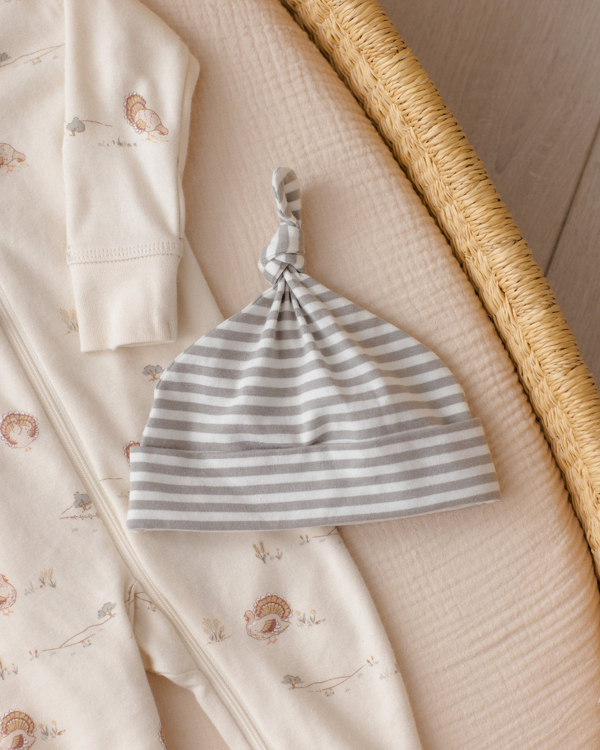 Knotted Baby Hat Laurel Stripe - Rylee + Cru | Kids Clothes | Trendy Baby Clothes | Modern Infant Outfits |