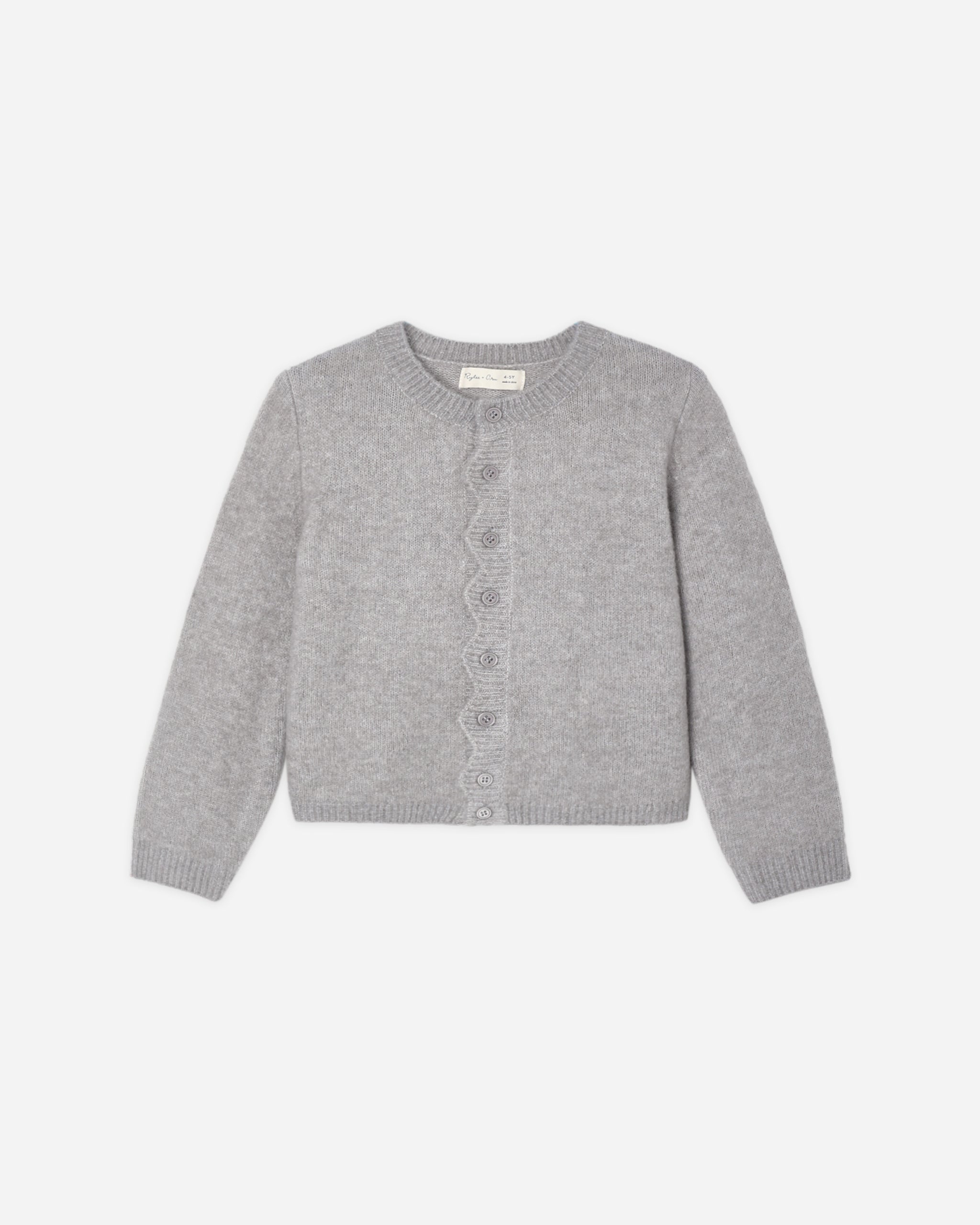 Scallop Cardigan Dusty Blue - Rylee + Cru | Kids Clothes | Trendy Baby Clothes | Modern Infant Outfits |