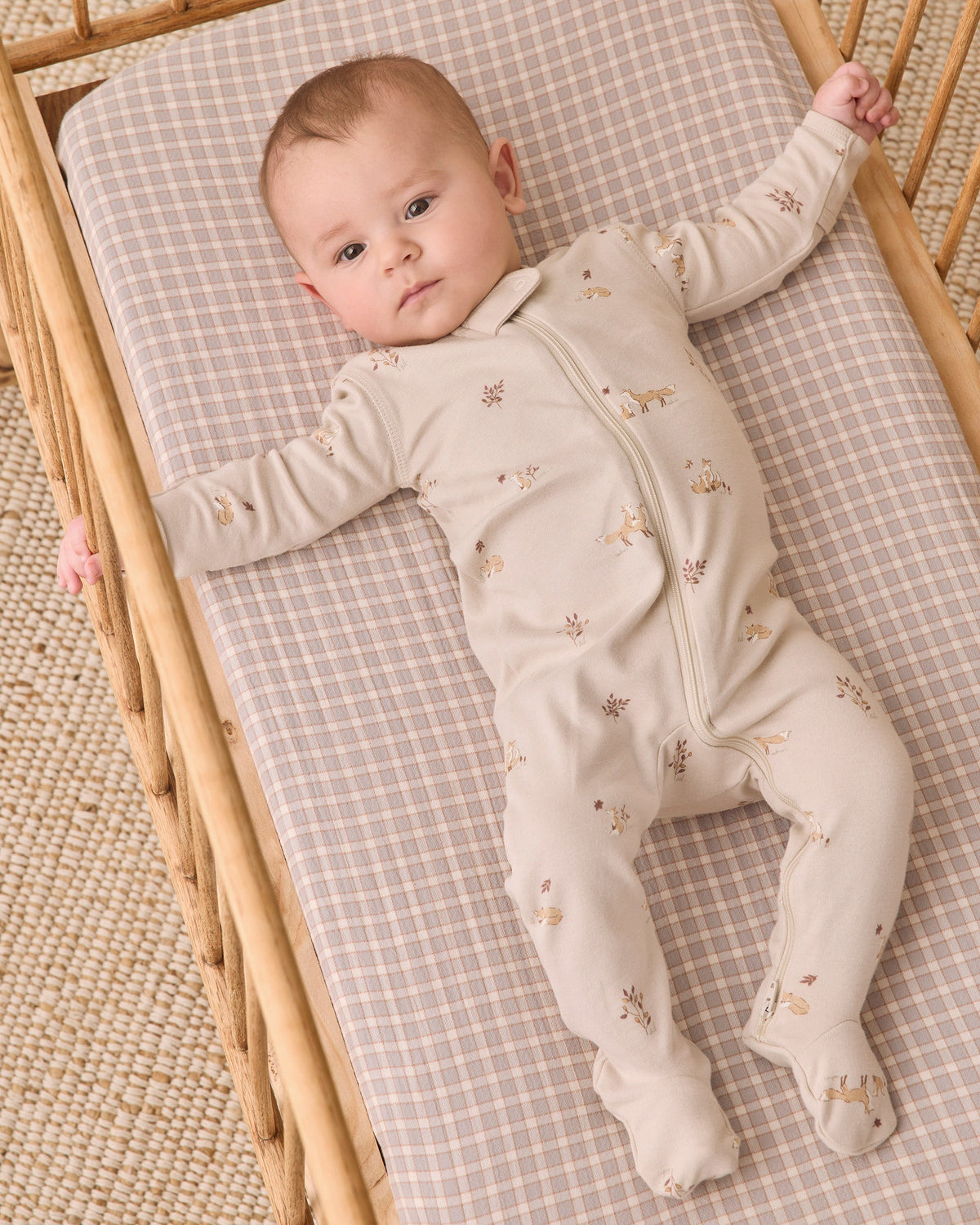 Zip Long Sleeve Sleeper Footie Fox Land - Rylee + Cru | Kids Clothes | Trendy Baby Clothes | Modern Infant Outfits |