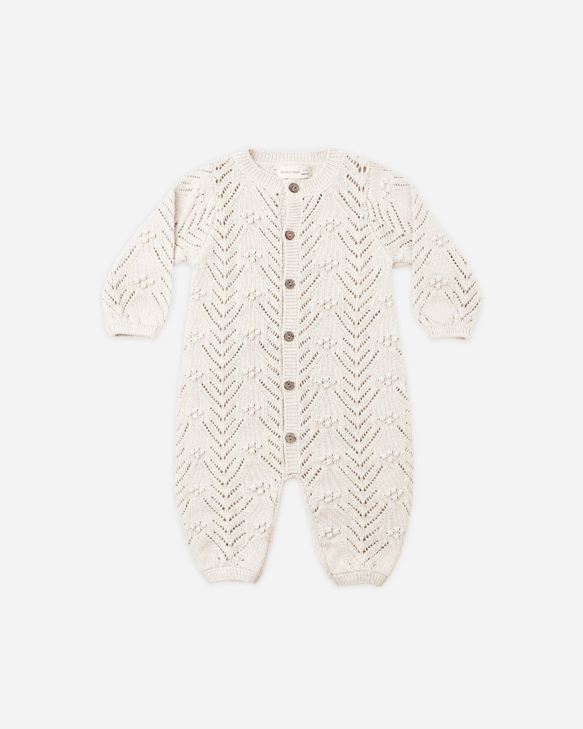 Long Sleeve Bubble Romper Heathered Oatmeal - Rylee + Cru | Kids Clothes | Trendy Baby Clothes | Modern Infant Outfits |