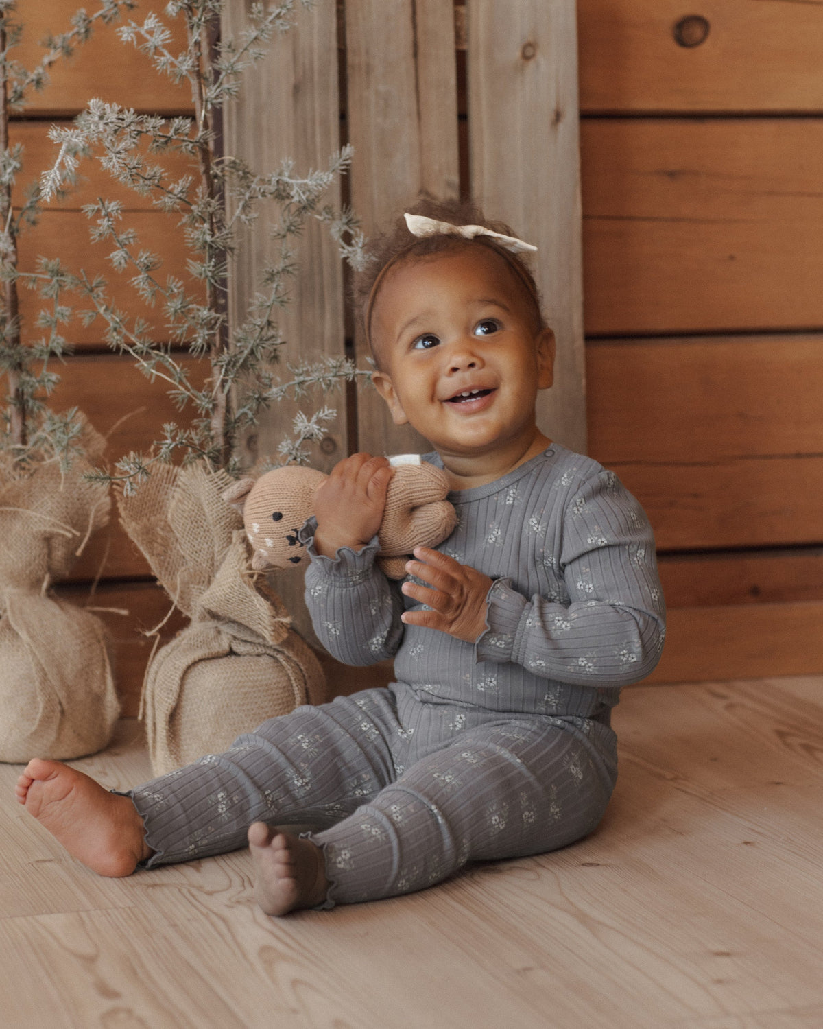 Smyth Bodysuit Slate Bloom - Rylee + Cru | Kids Clothes | Trendy Baby Clothes | Modern Infant Outfits |