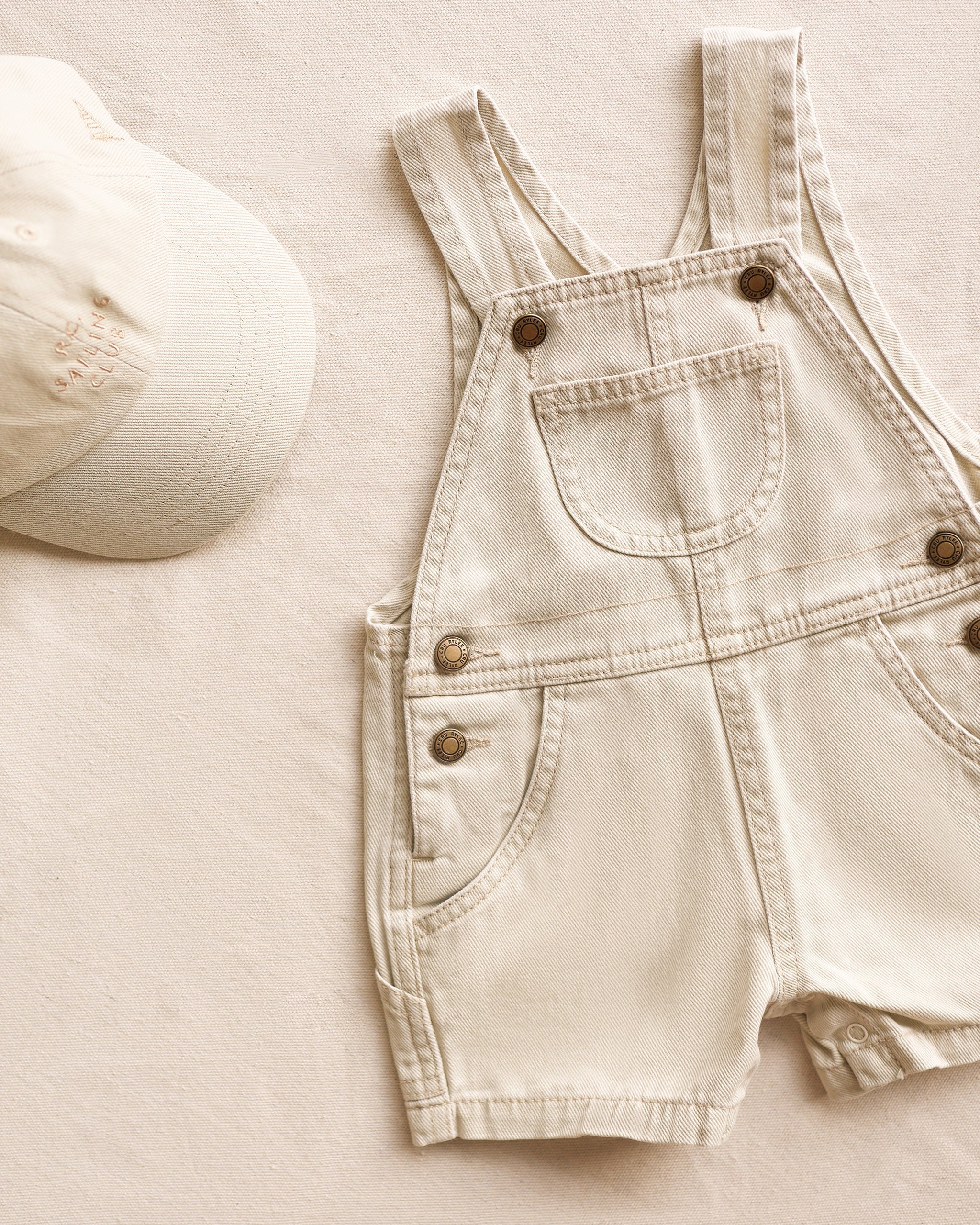 Denim Shortalls || Stone