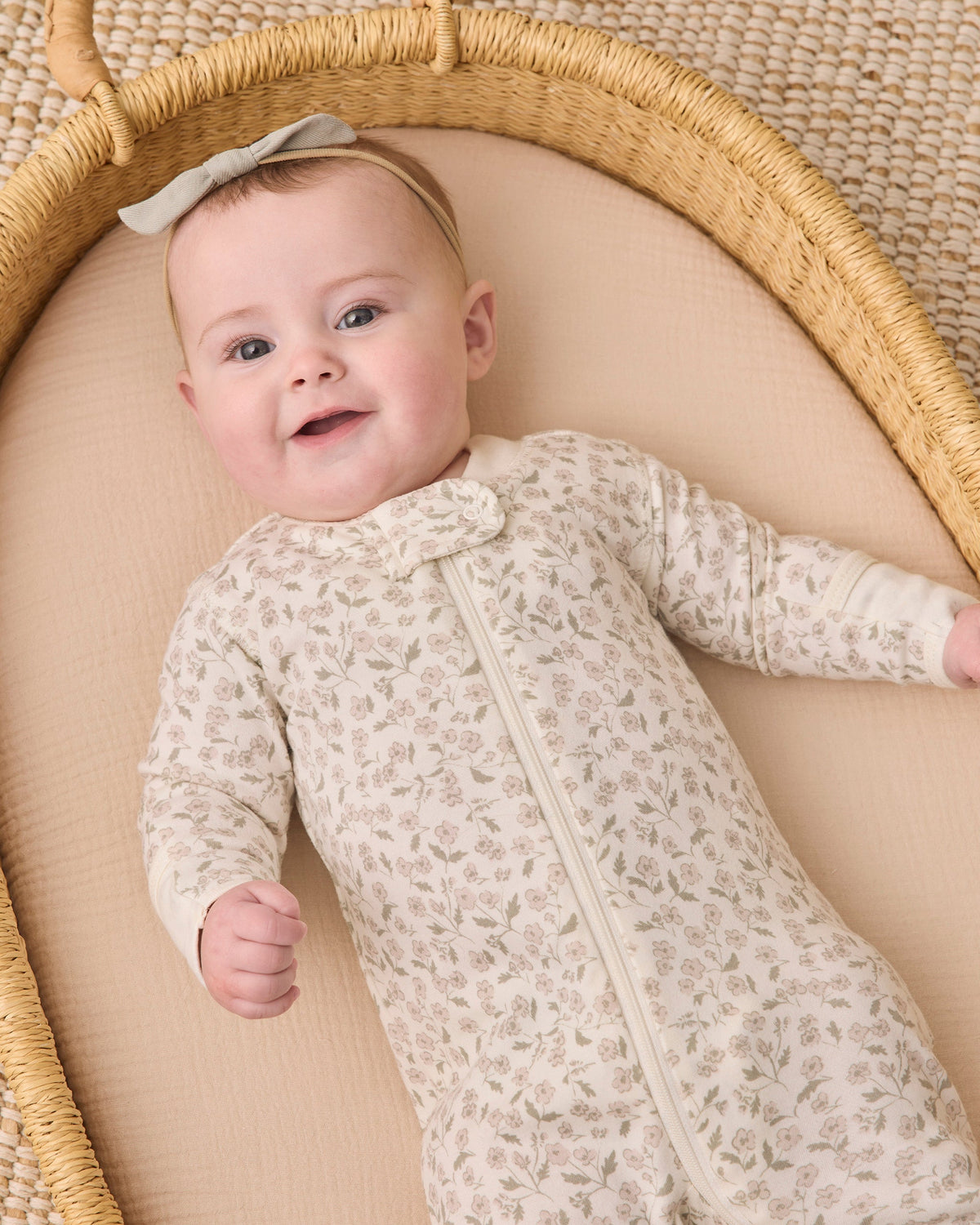 Zip Long Sleeve Sleeper Footie Floret - Rylee + Cru | Kids Clothes | Trendy Baby Clothes | Modern Infant Outfits |