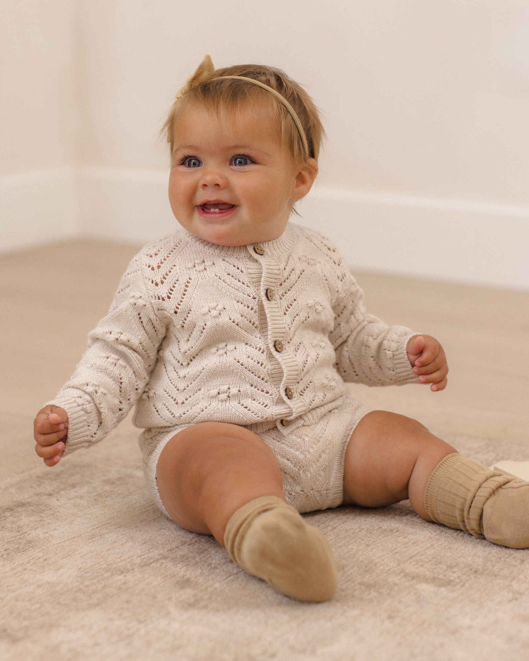 Knit Cardigan Heathered Oatmeal - Rylee + Cru | Kids Clothes | Trendy Baby Clothes | Modern Infant Outfits |