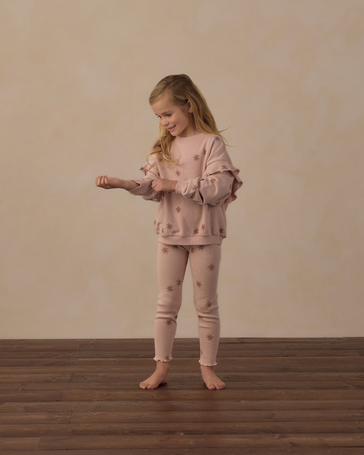 Coast Ribbed Legging Clay Stars - Rylee + Cru | Kids Clothes | Trendy Baby Clothes | Modern Infant Outfits |