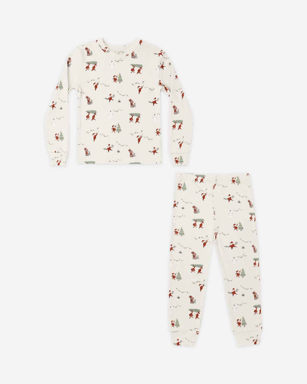 Organic Long Sleeve Pajama Set Gnome Village - Rylee + Cru | Kids Clothes | Trendy Baby Clothes | Modern Infant Outfits |