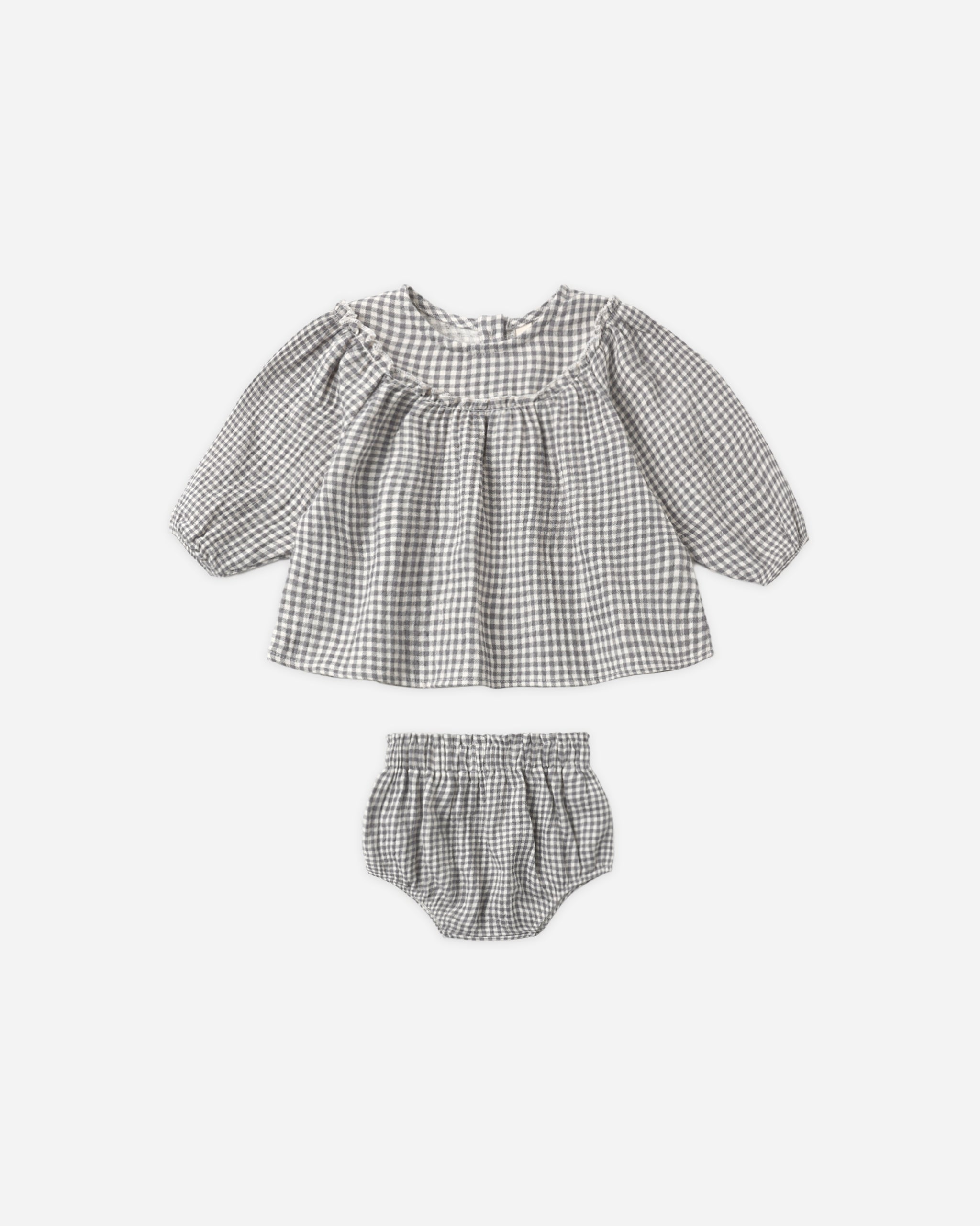 Mia Top + Bloomer Set Midnight Gingham - Rylee + Cru | Kids Clothes | Trendy Baby Clothes | Modern Infant Outfits |