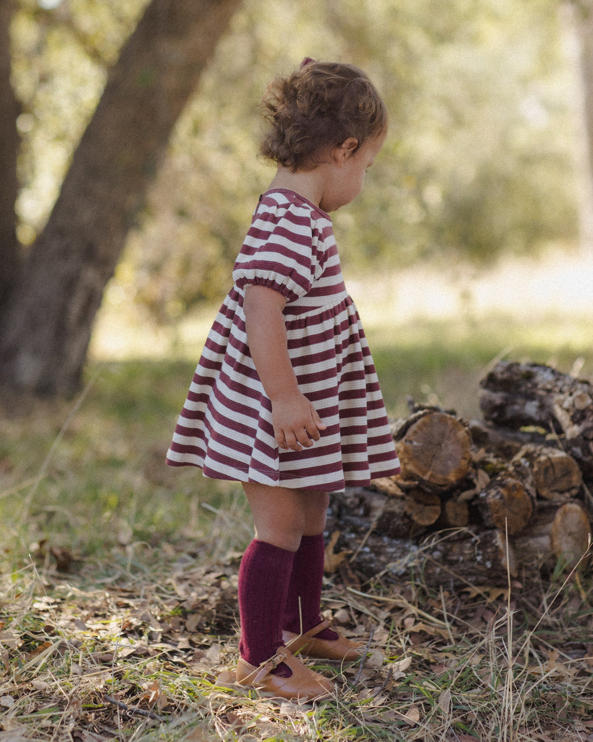 Darla Dress Black Cherry Stripe - Rylee + Cru | Kids Clothes | Trendy Baby Clothes | Modern Infant Outfits |