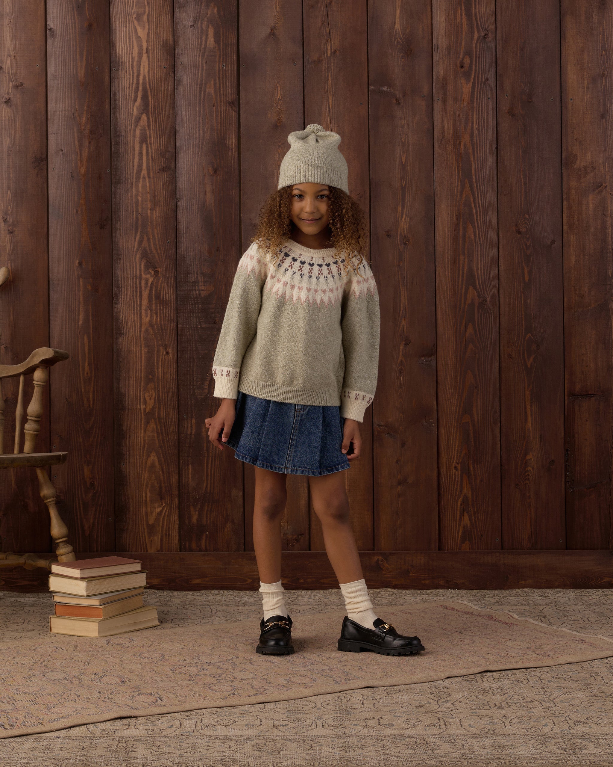 Fair Isle Sweater Sage - Rylee + Cru | Kids Clothes | Trendy Baby Clothes | Modern Infant Outfits |